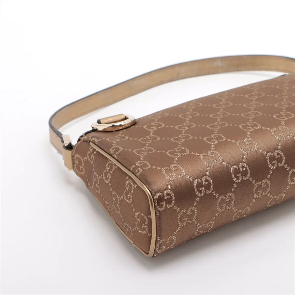 GG Nylon x Leather Shoulder Bag Gold 145750 — view 4