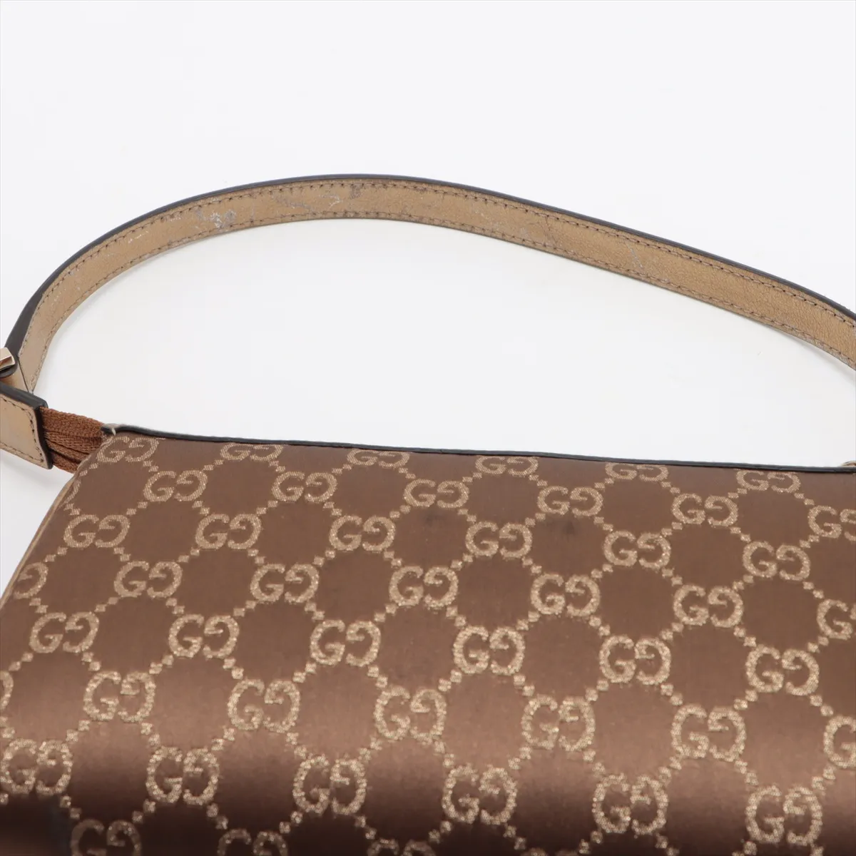 GG Nylon x Leather Shoulder Bag Gold 145750 — view 6