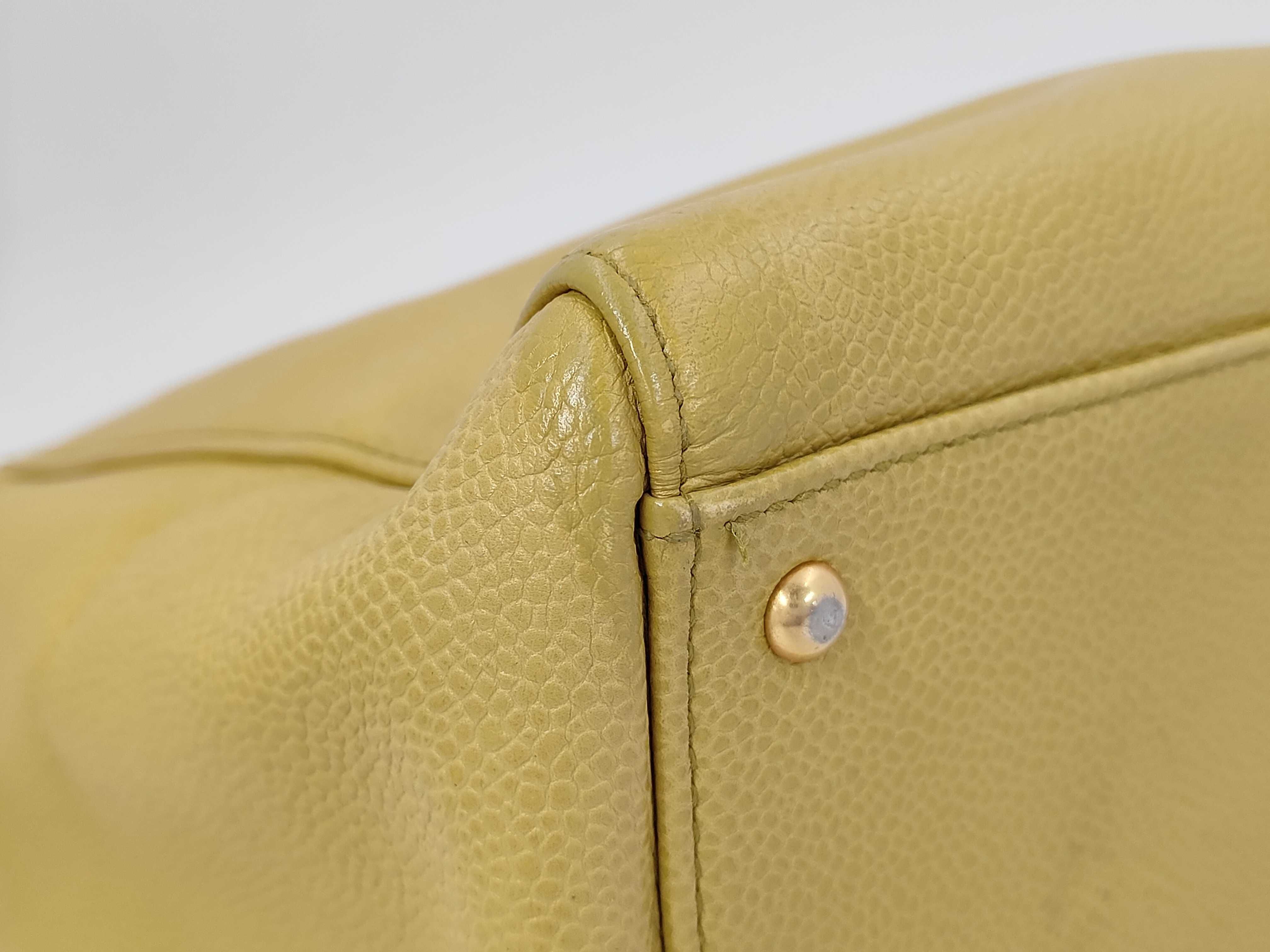 Caviar Skin Chain Tote 5313058 Yellow (Department Store Seal 98/7/22YS) Tote Bag — view 7