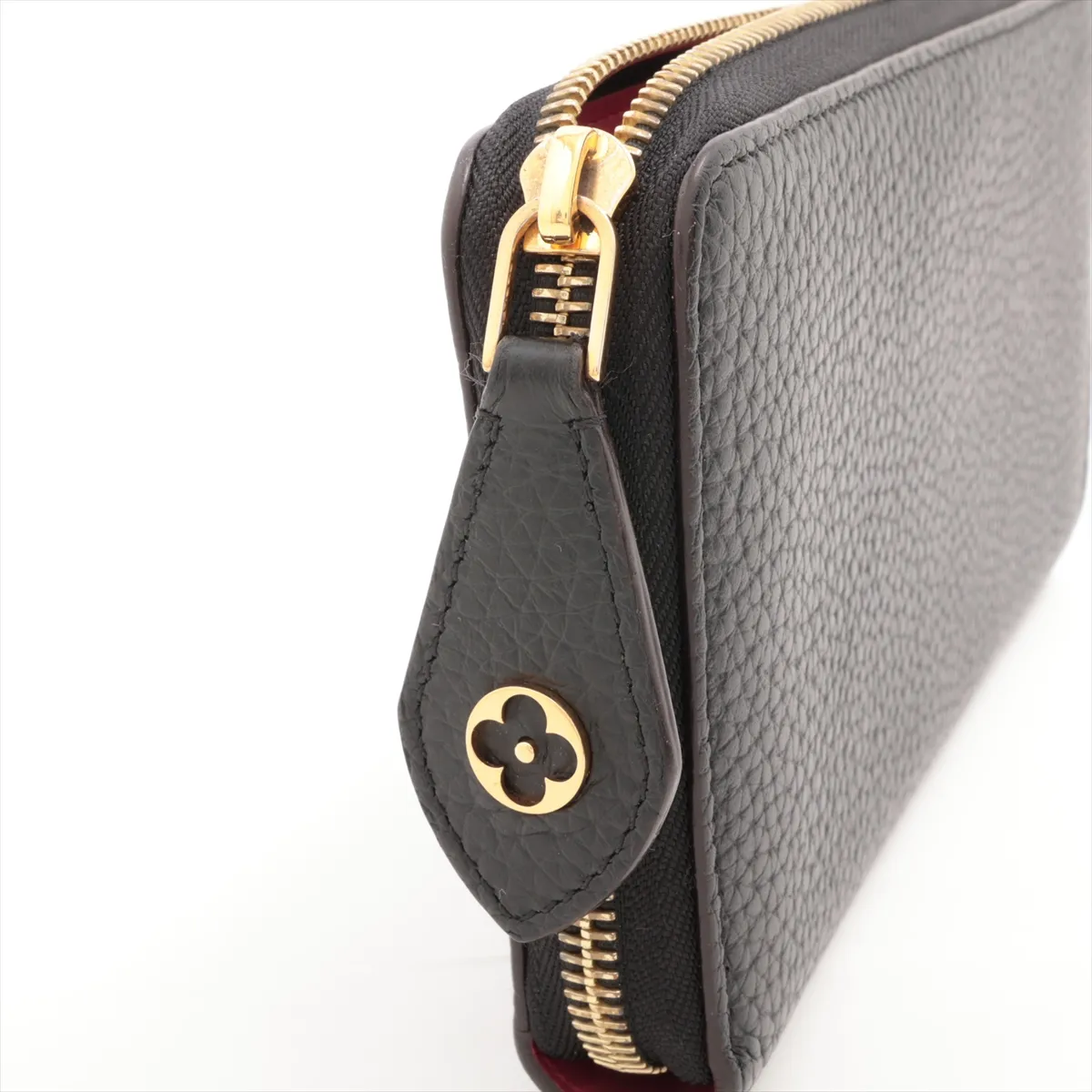 Taurillon Portefeuille Comet M63102 MI1149 Noir x Hot Pink Round Zip Wallet — view 13