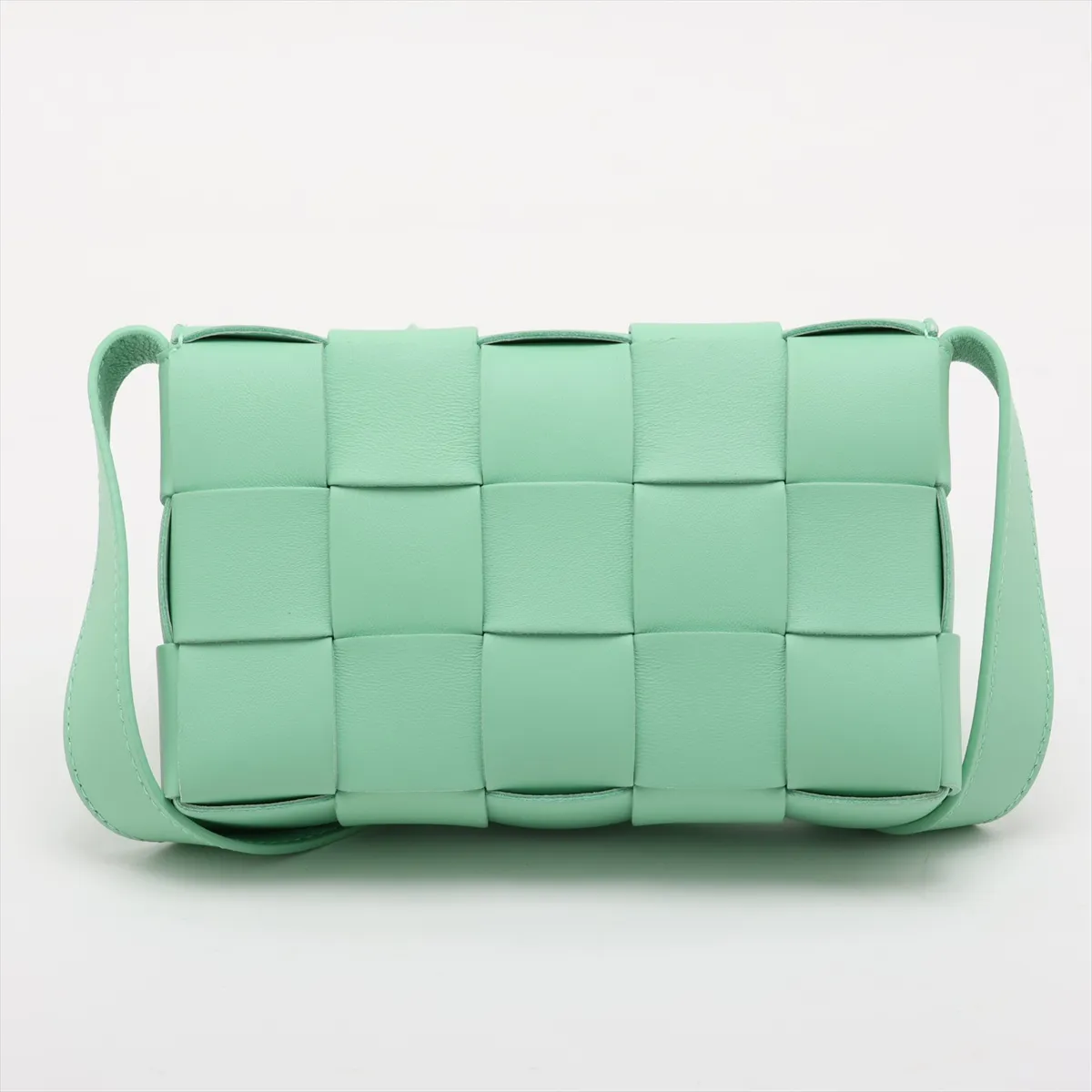 Cassette Leather Shoulder Bag, Green — view 2
