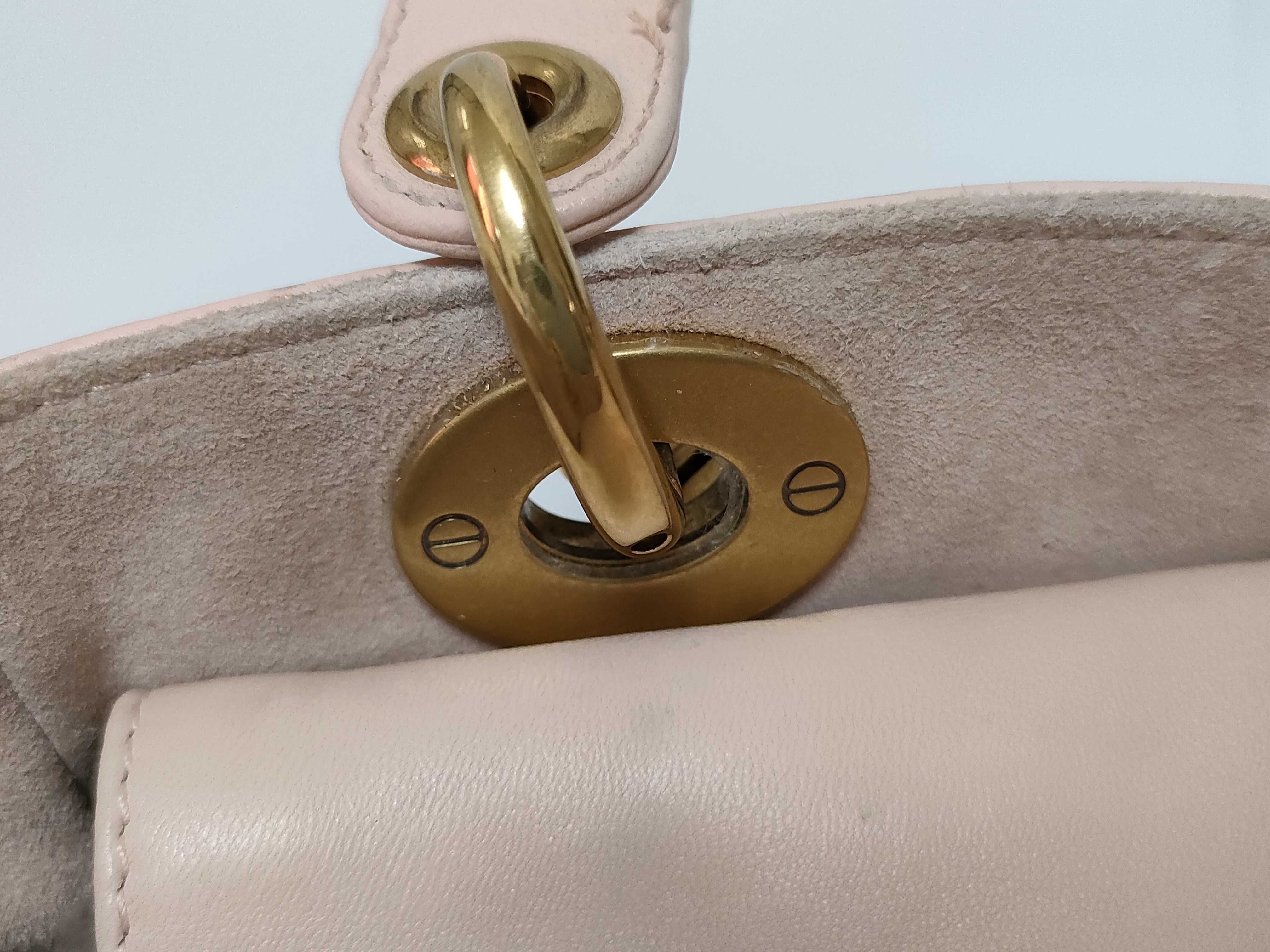 Lady Dior Supple Cannage Studded Strap Pink Leather Handbag — view 5