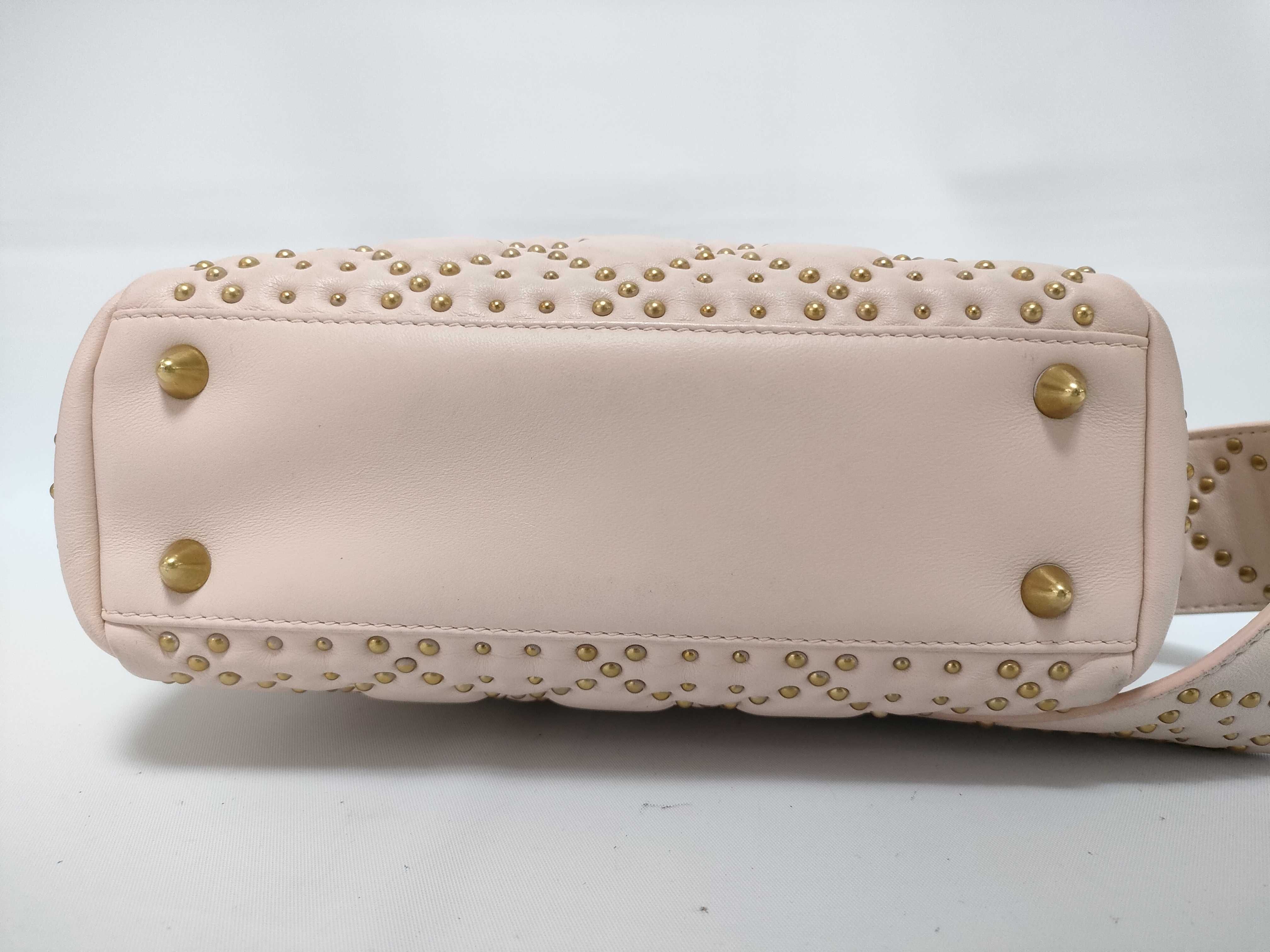 Lady Dior Supple Cannage Studded Strap Pink Leather Handbag — view 6