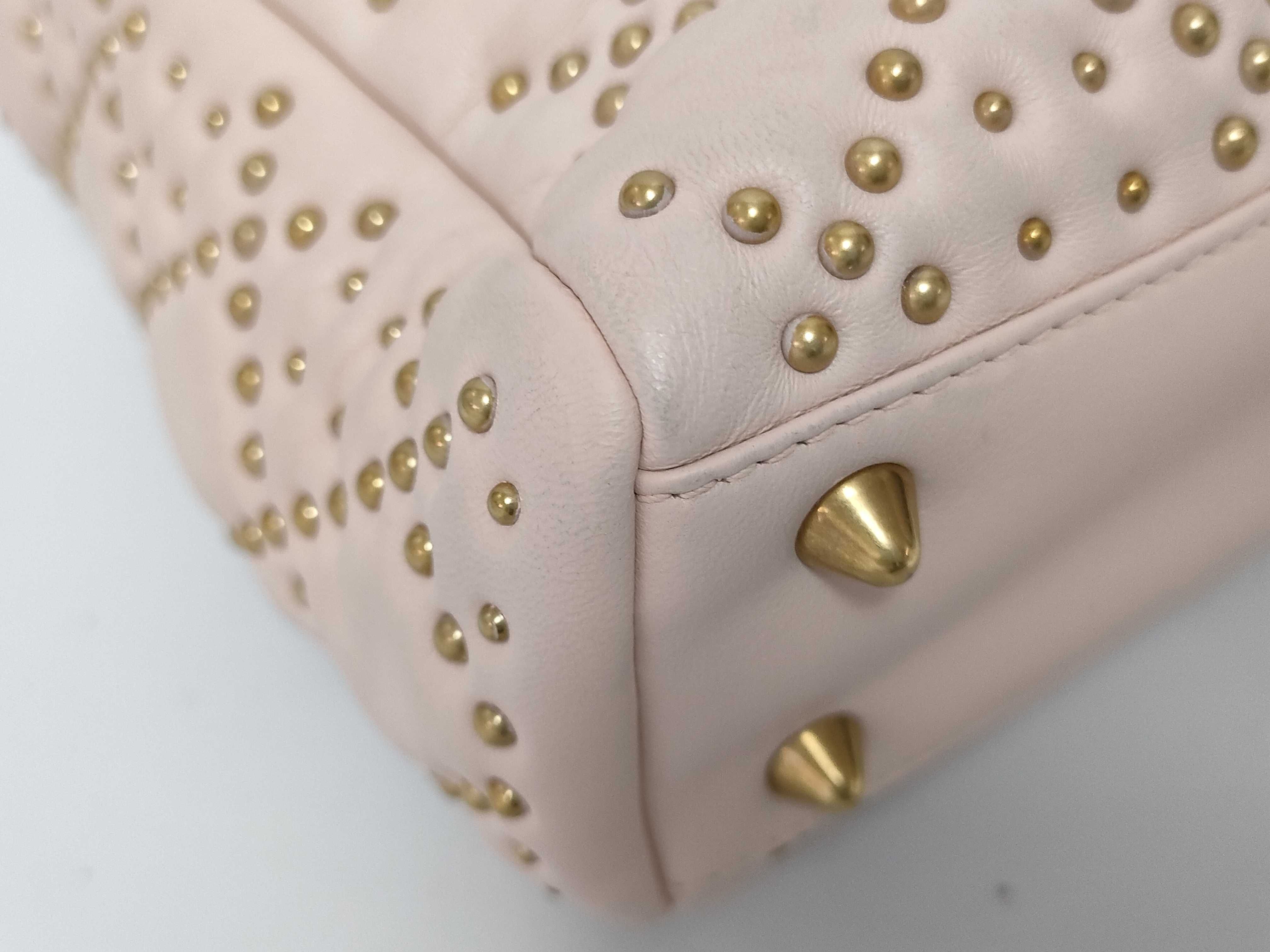 Lady Dior Supple Cannage Studded Strap Pink Leather Handbag — view 7