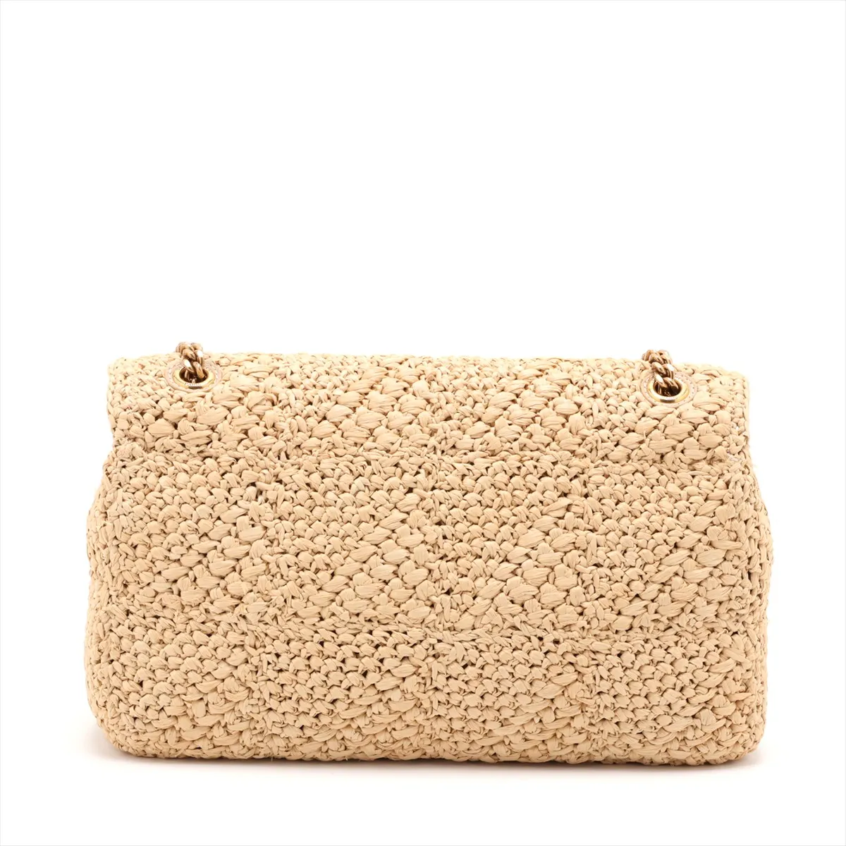 Jamie Raffia Chain Shoulder Bag, Beige, 515821 — view 2