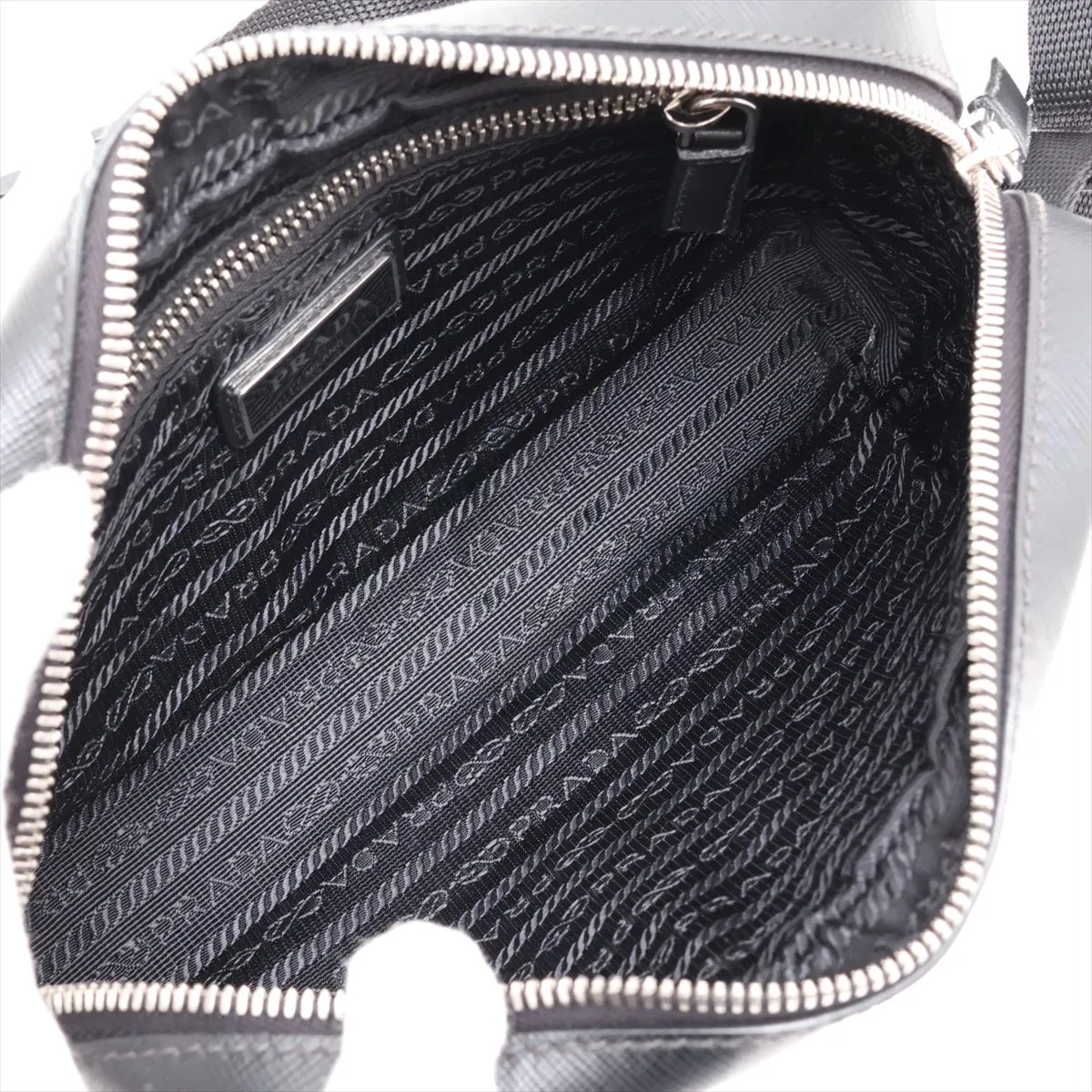 Leather Body Bag, Black — view 6