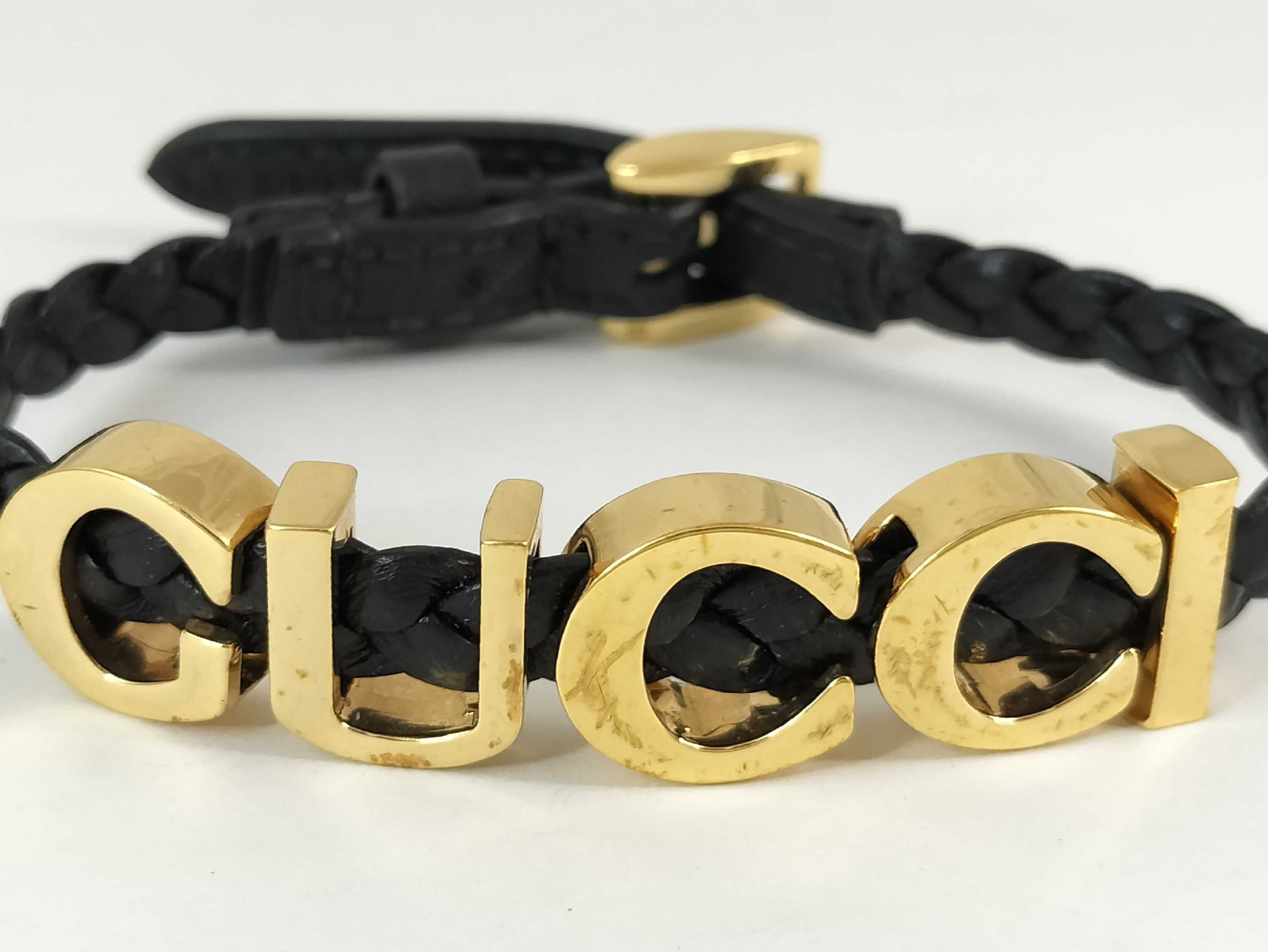 logo leather bracelet (bracelet/bangle) — view 3