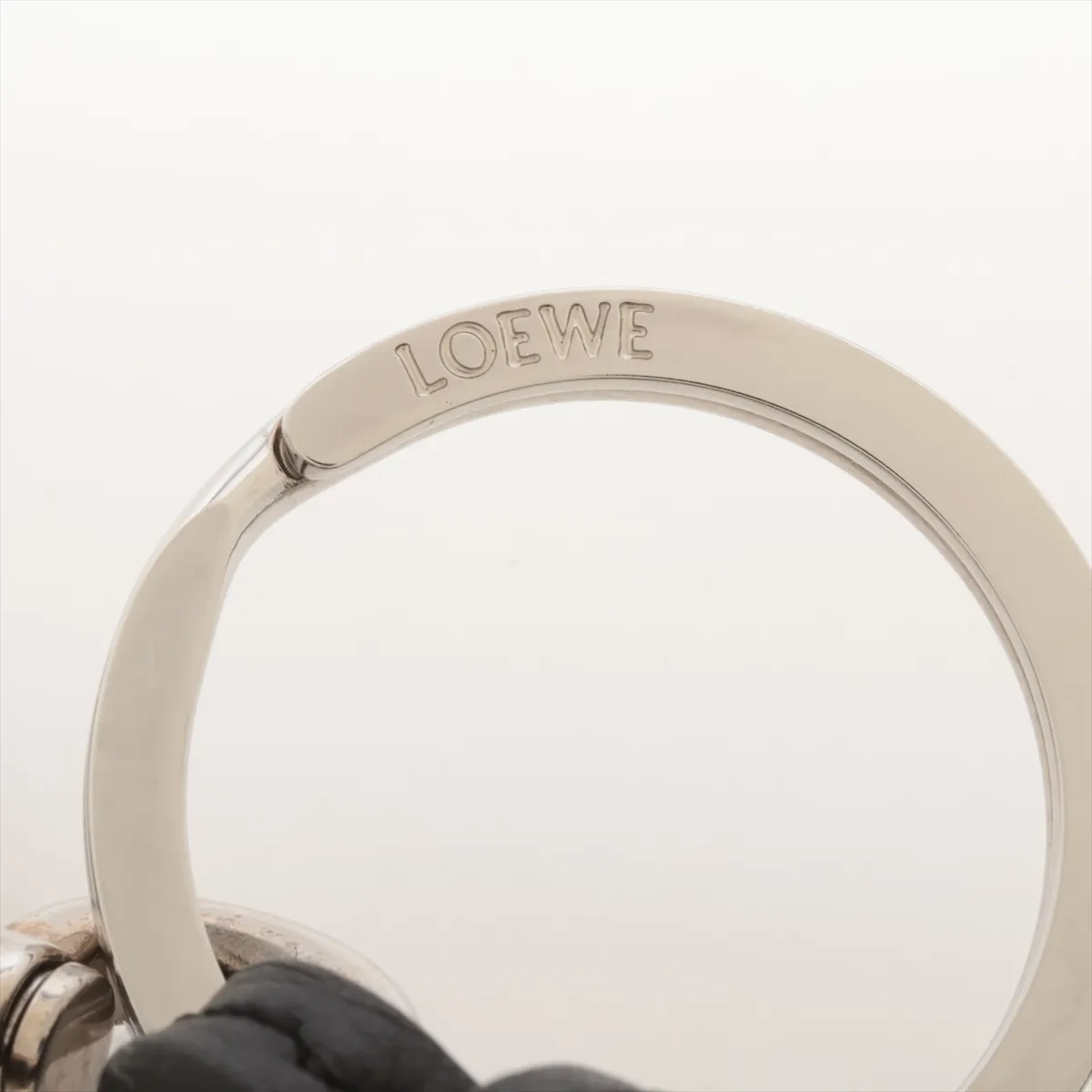 Anagram Charm, Leather x Metal, Black x Silver, — view 3