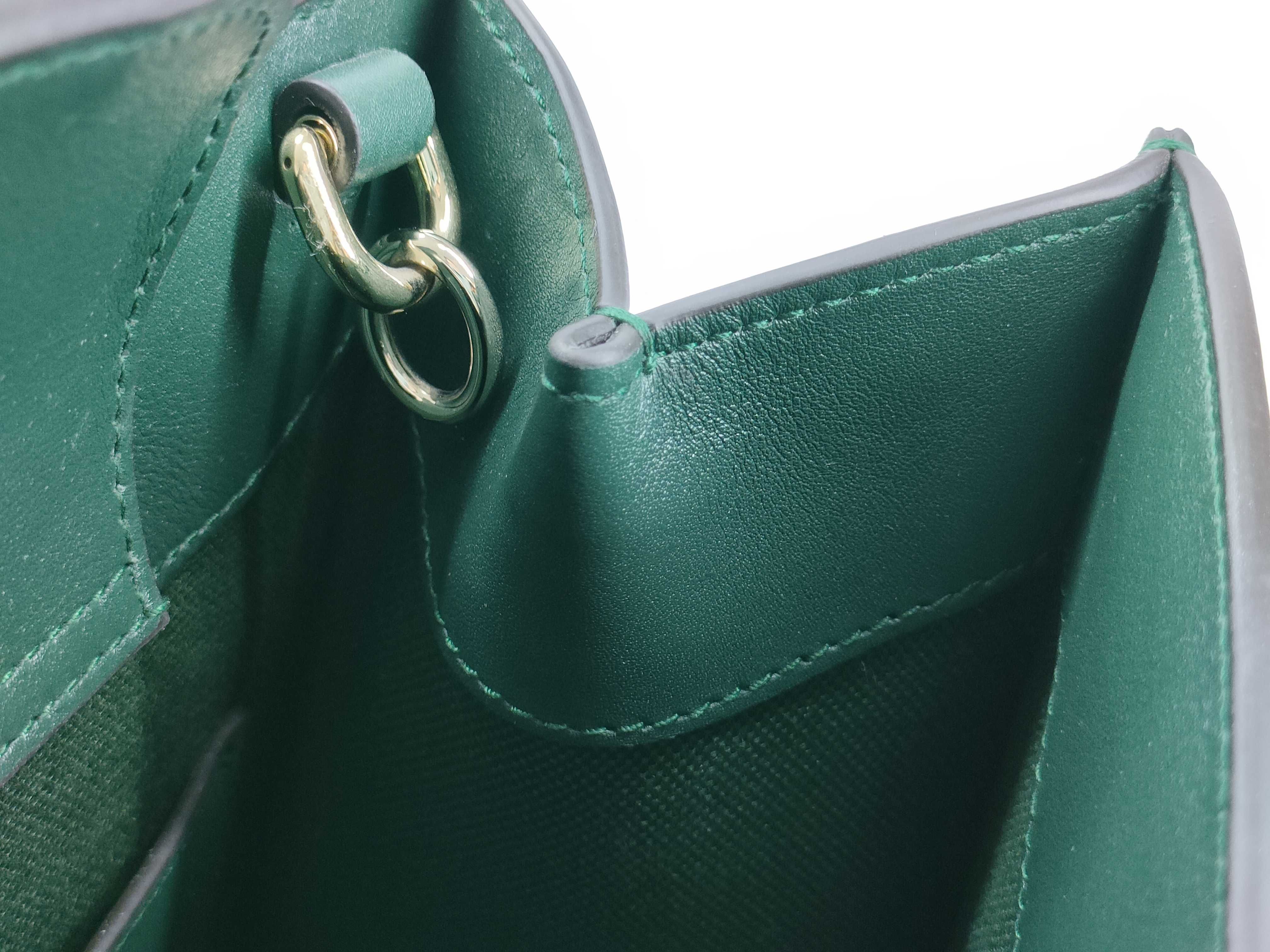 Bamboo Diana 2-way Bamboo Handbag, Green Leather, 853226 — view 9