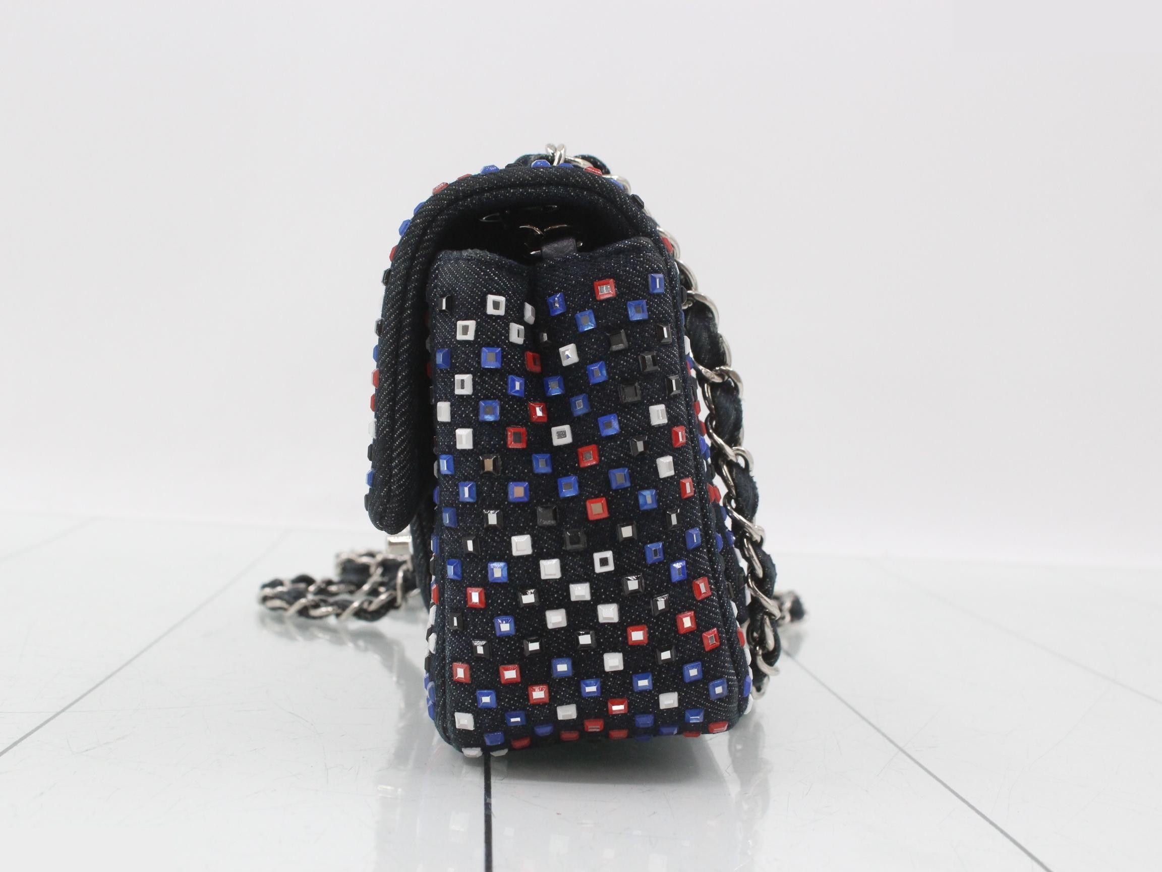 Denim chain shoulder bag — view 3