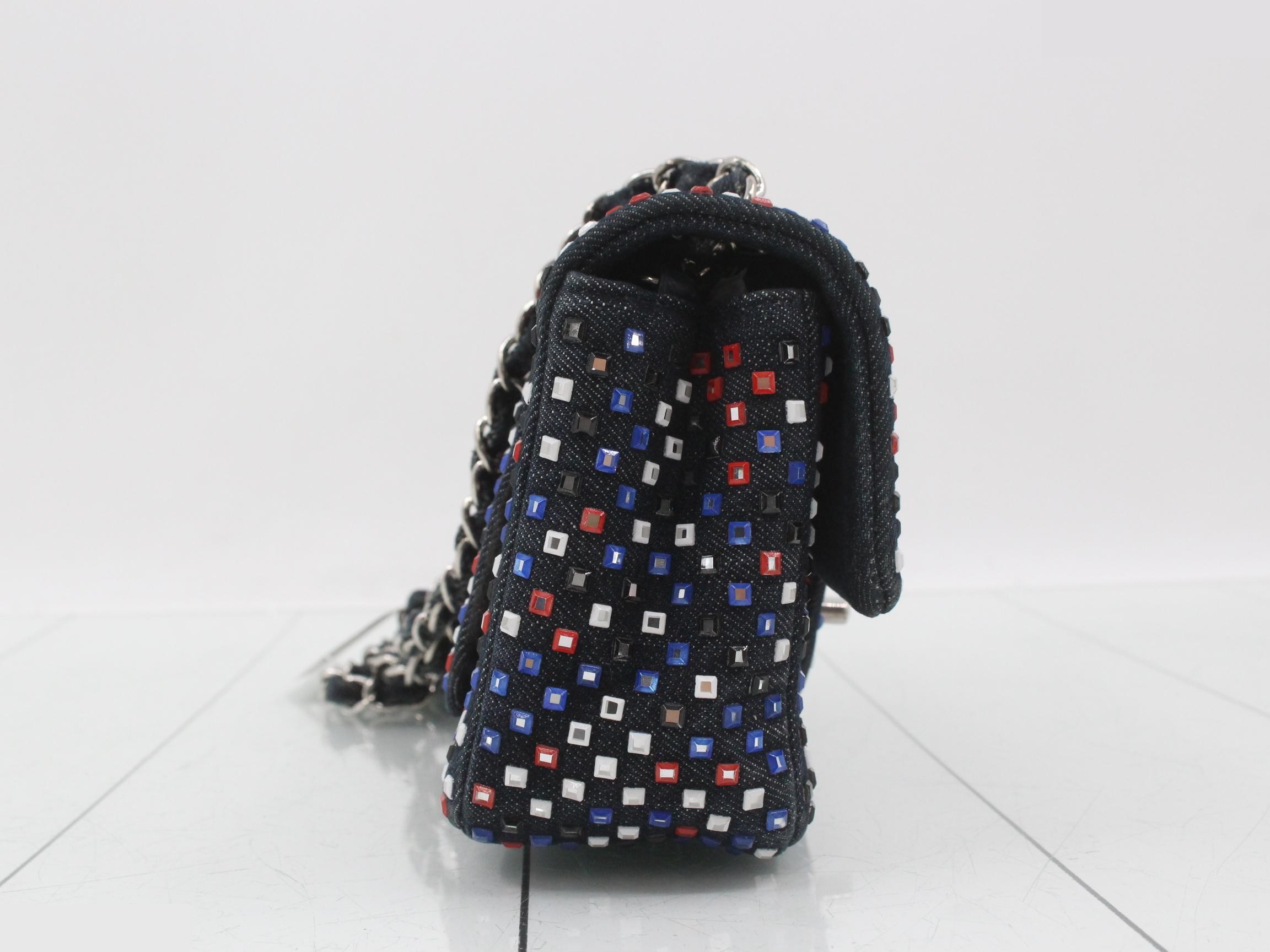 Denim chain shoulder bag — view 4