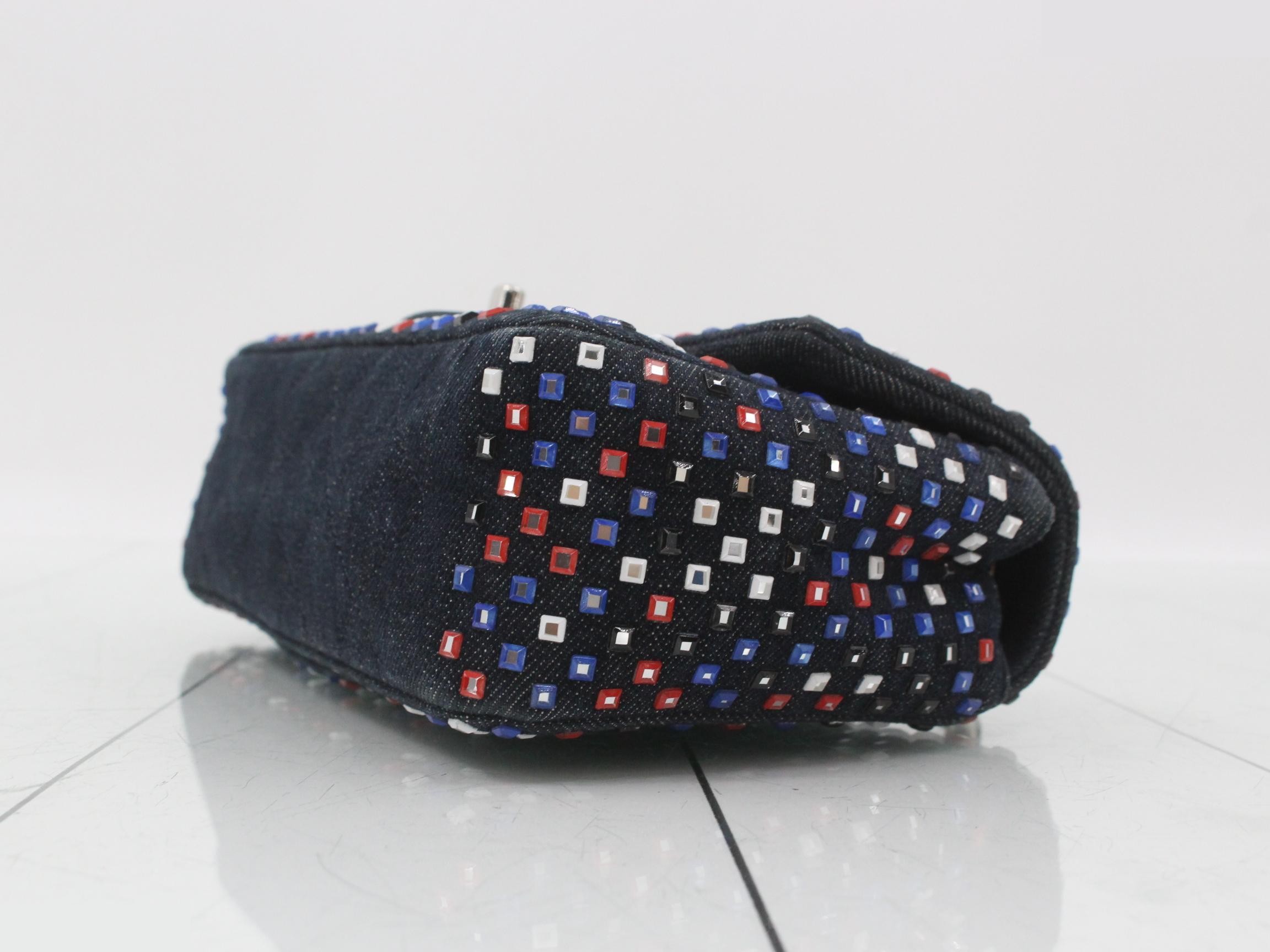 Denim chain shoulder bag — view 6