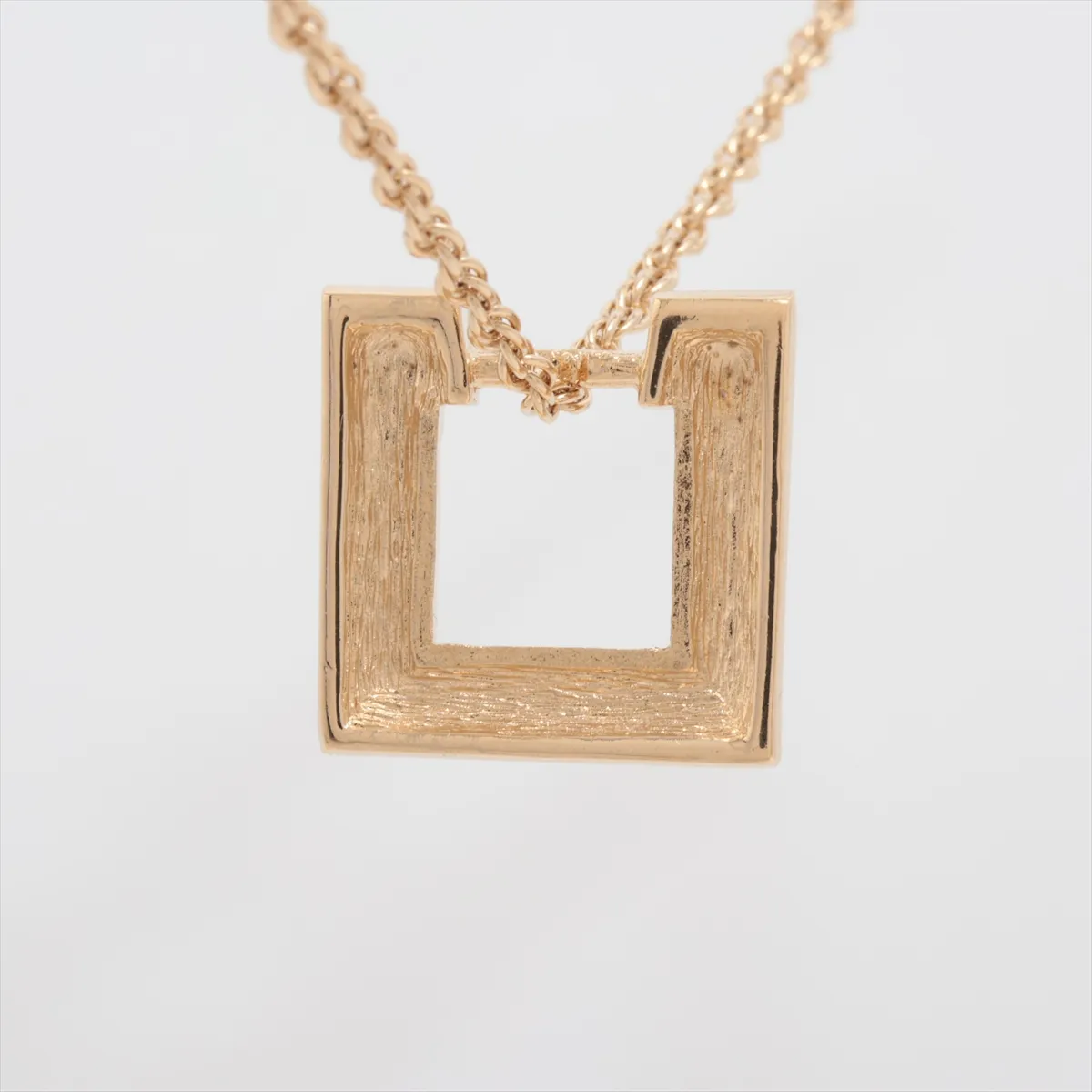 Square Necklace GP x Rhinestone Gold x Black. — view 3