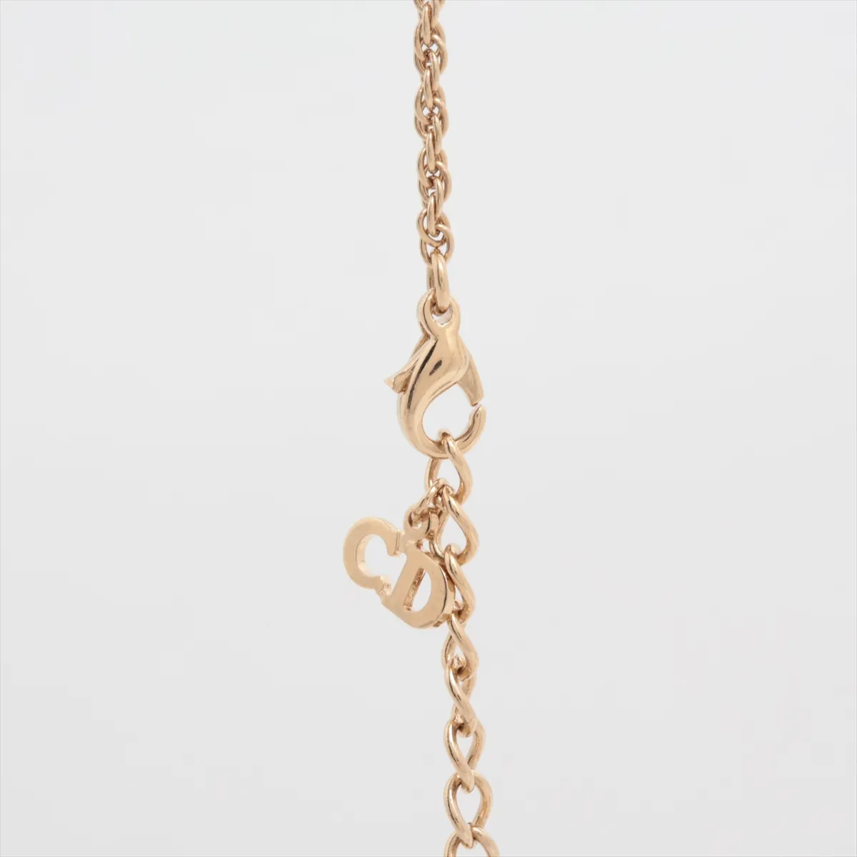 Square Necklace GP x Rhinestone Gold x Black. — view 4