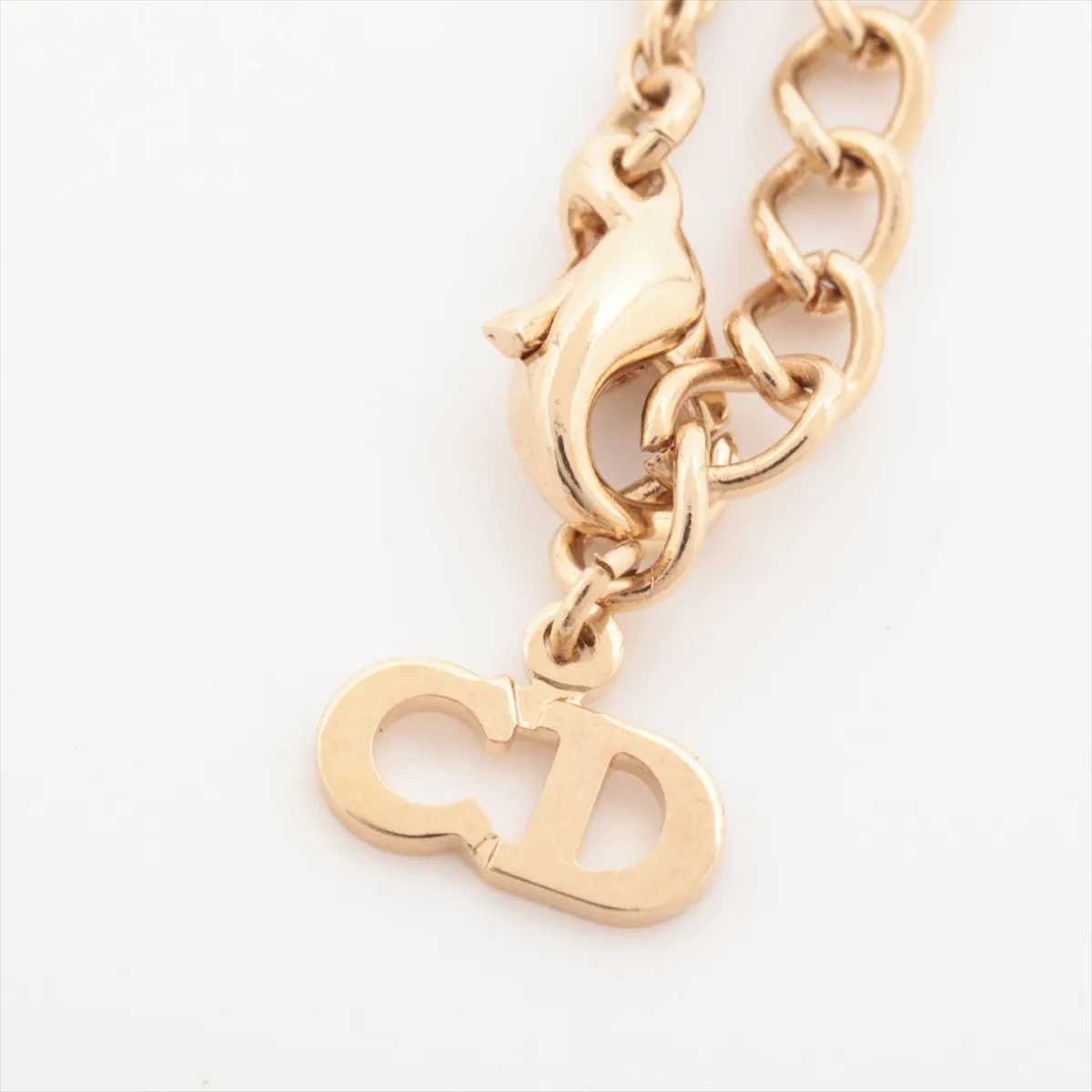 Square Necklace GP x Rhinestone Gold x Black. — view 5