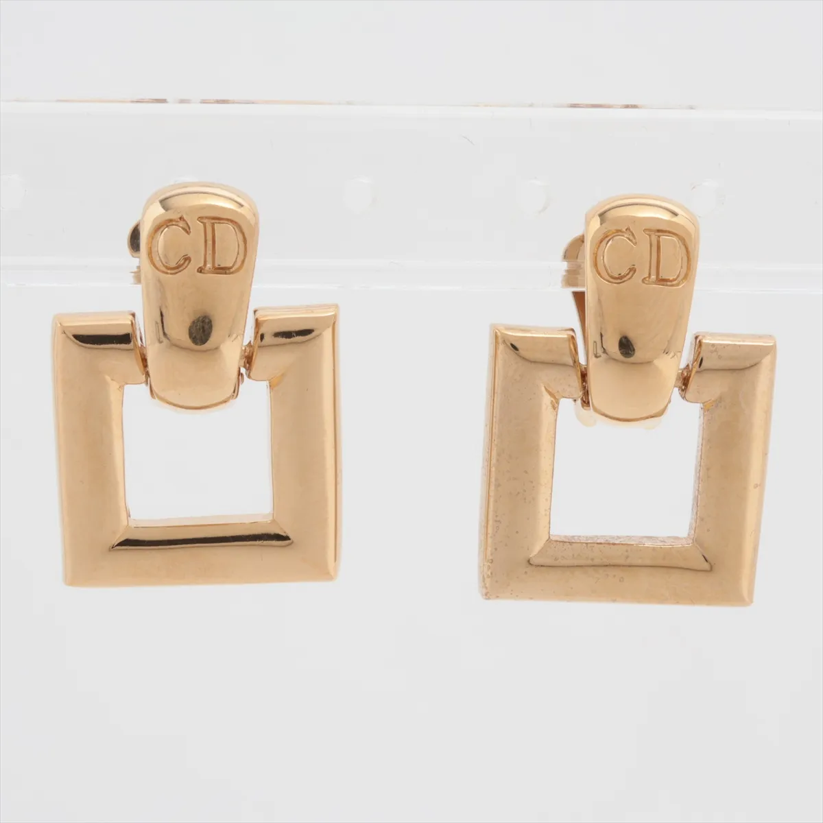 Square Necklace GP x Rhinestone Gold x Black. — view 7