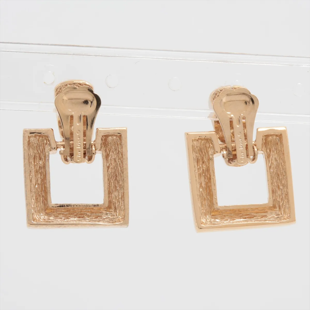 Square Necklace GP x Rhinestone Gold x Black. — view 8