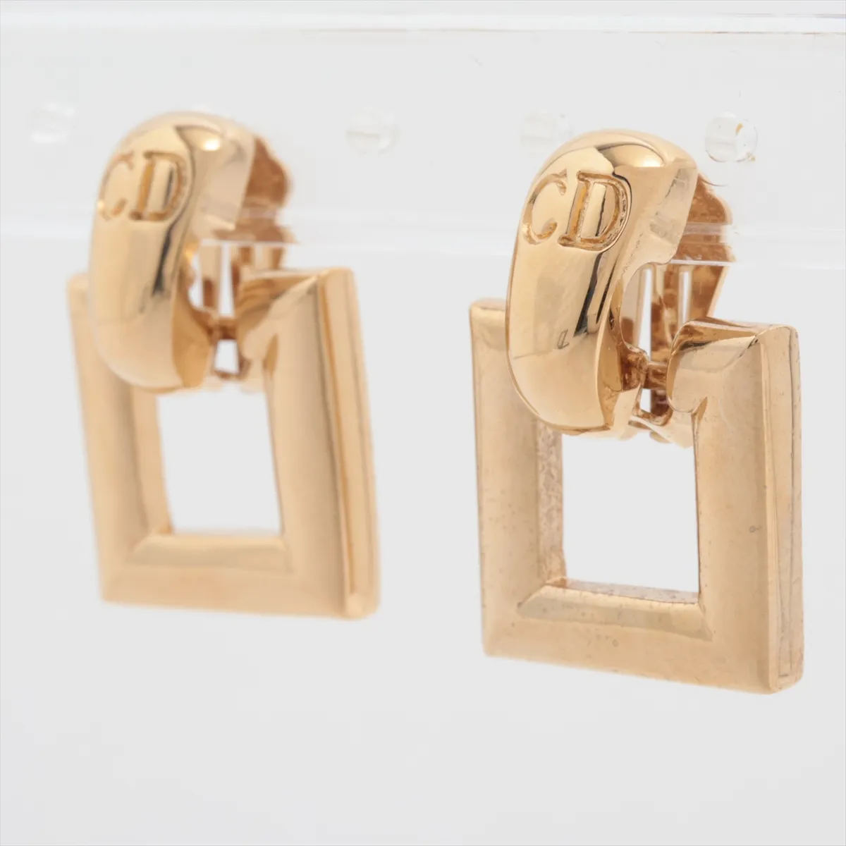 Square Necklace GP x Rhinestone Gold x Black. — view 9
