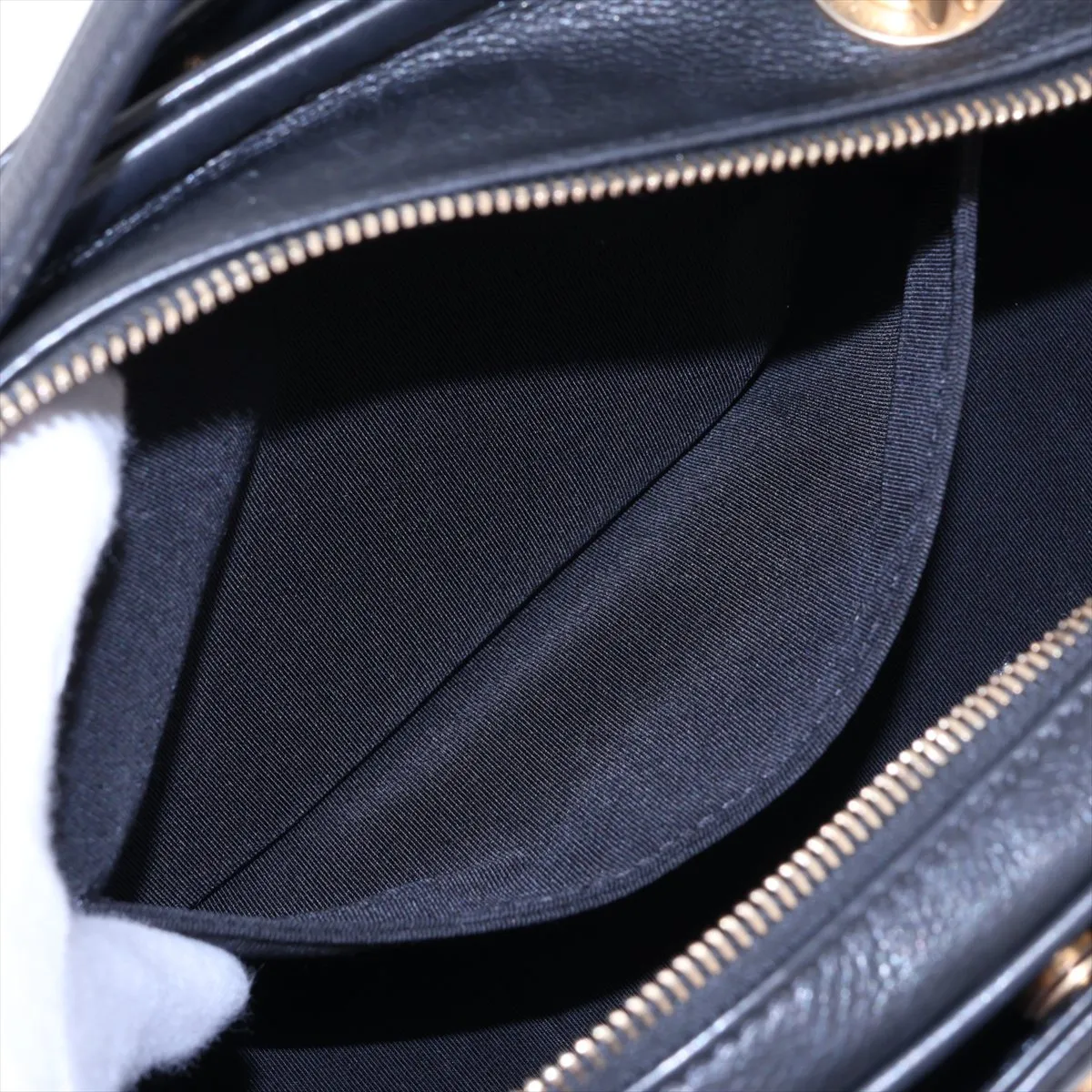 Matelassé Lambskin Chain Shoulder Bag, Black with Gold Hardware, 26715680, Serial Number 26 — view 9