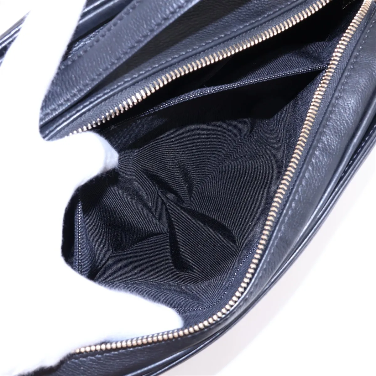 Matelassé Lambskin Chain Shoulder Bag, Black with Gold Hardware, 26715680, Serial Number 26 — view 10