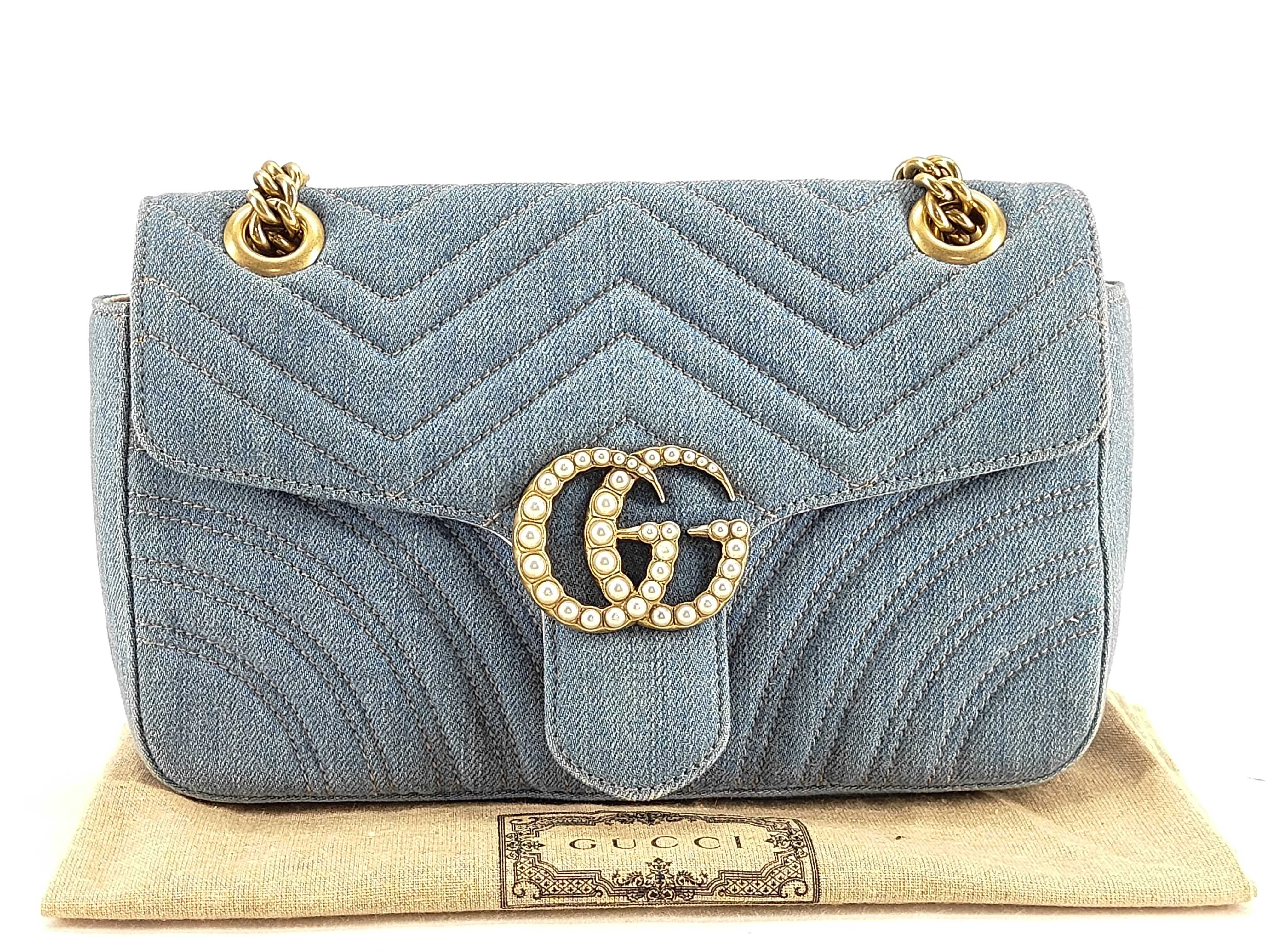 Denim Chain Shoulder Bag