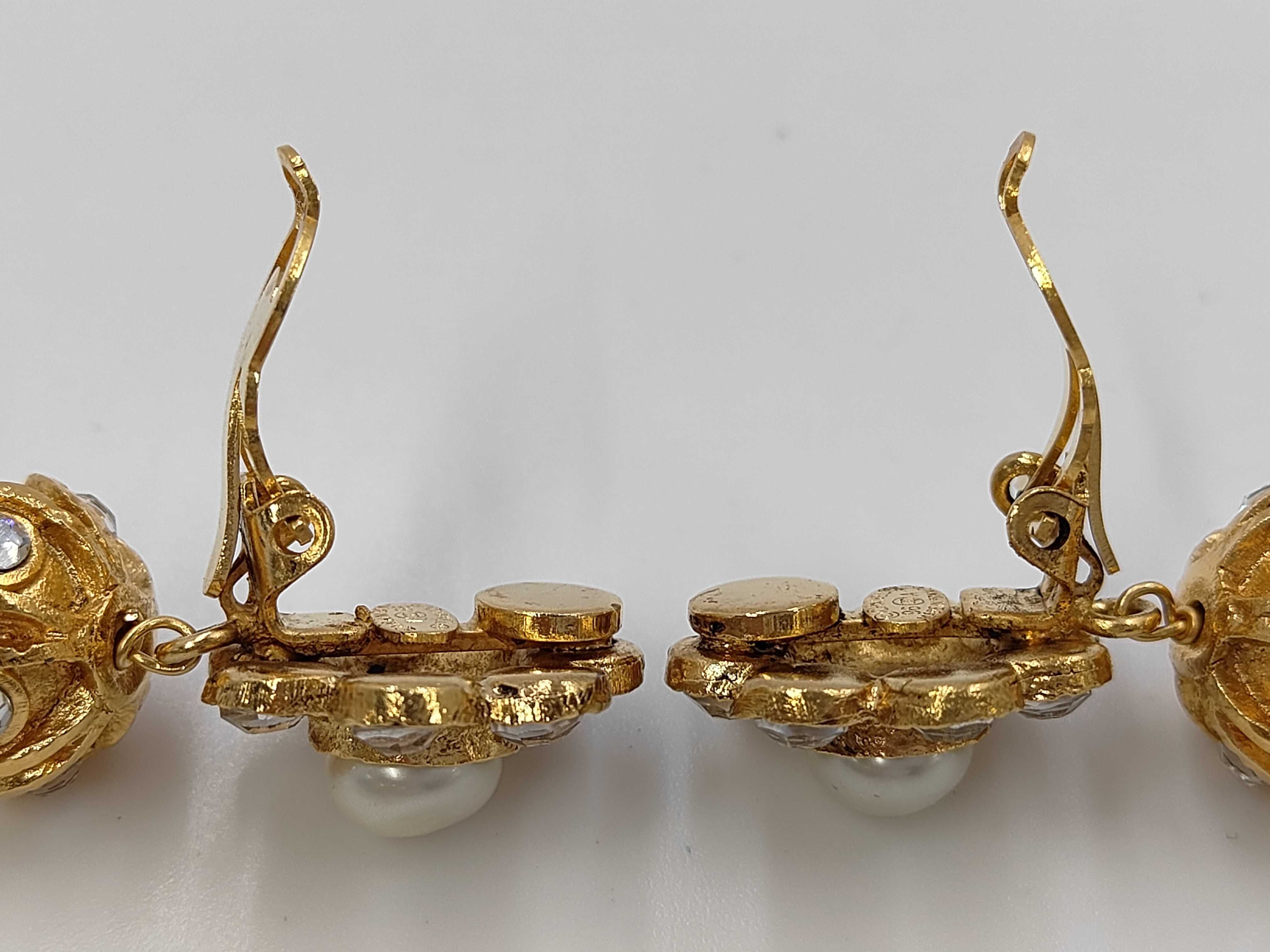 96A Rhinestone Pearl Swing Earrings — view 4