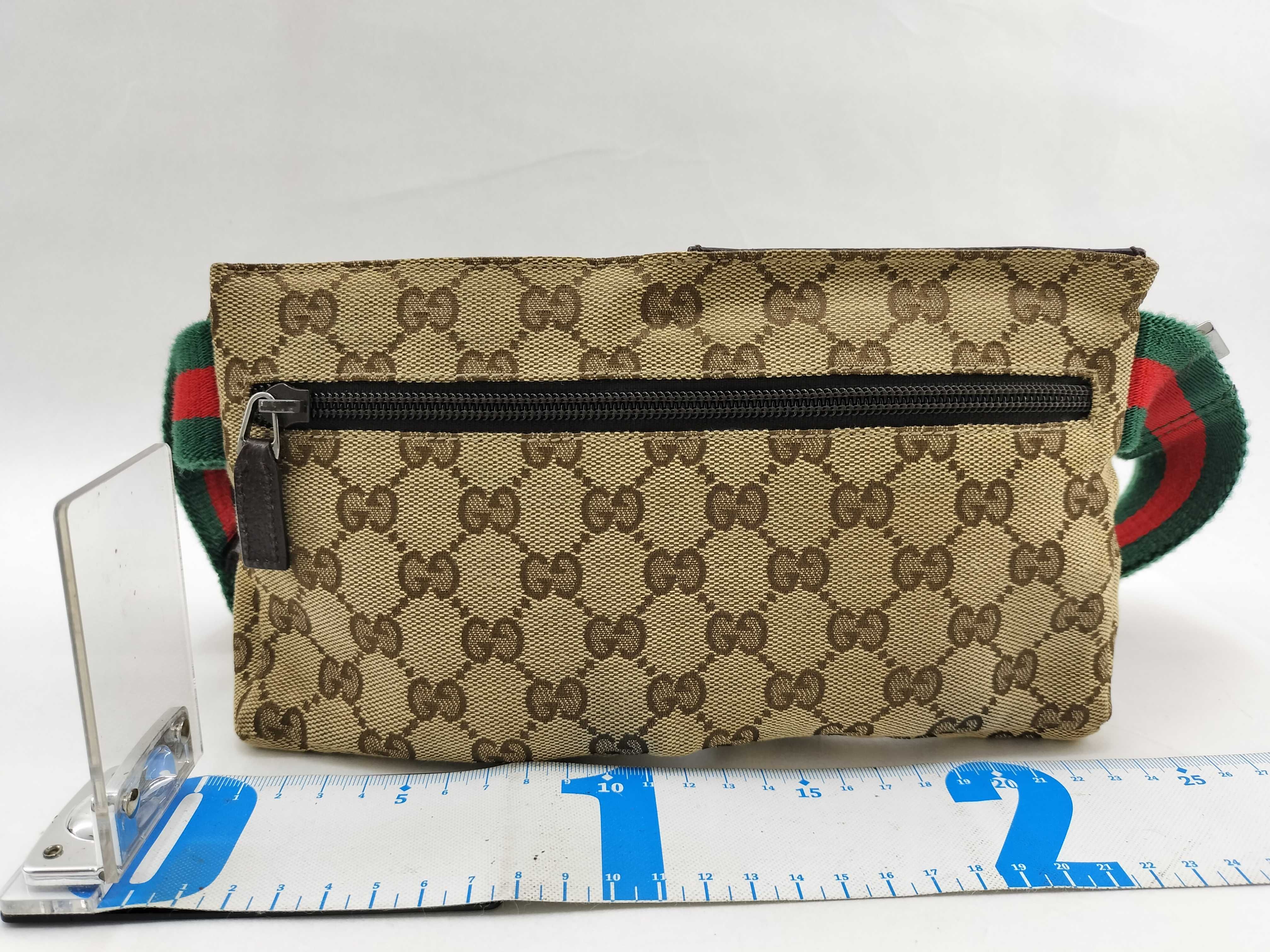 GG Canvas Waist Bag, GG Pattern, Beige x Brown — view 2
