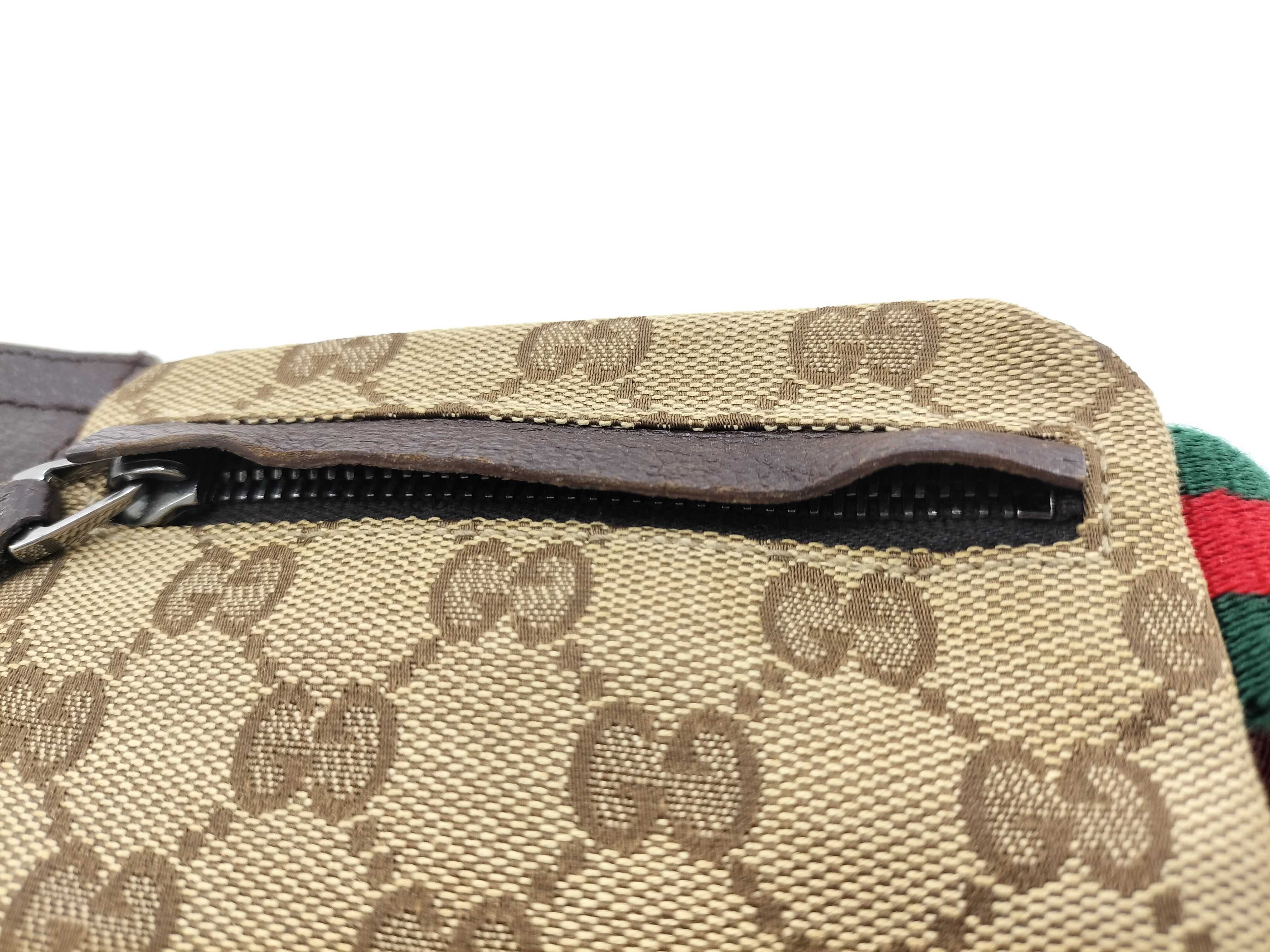 GG Canvas Waist Bag, GG Pattern, Beige x Brown — view 14