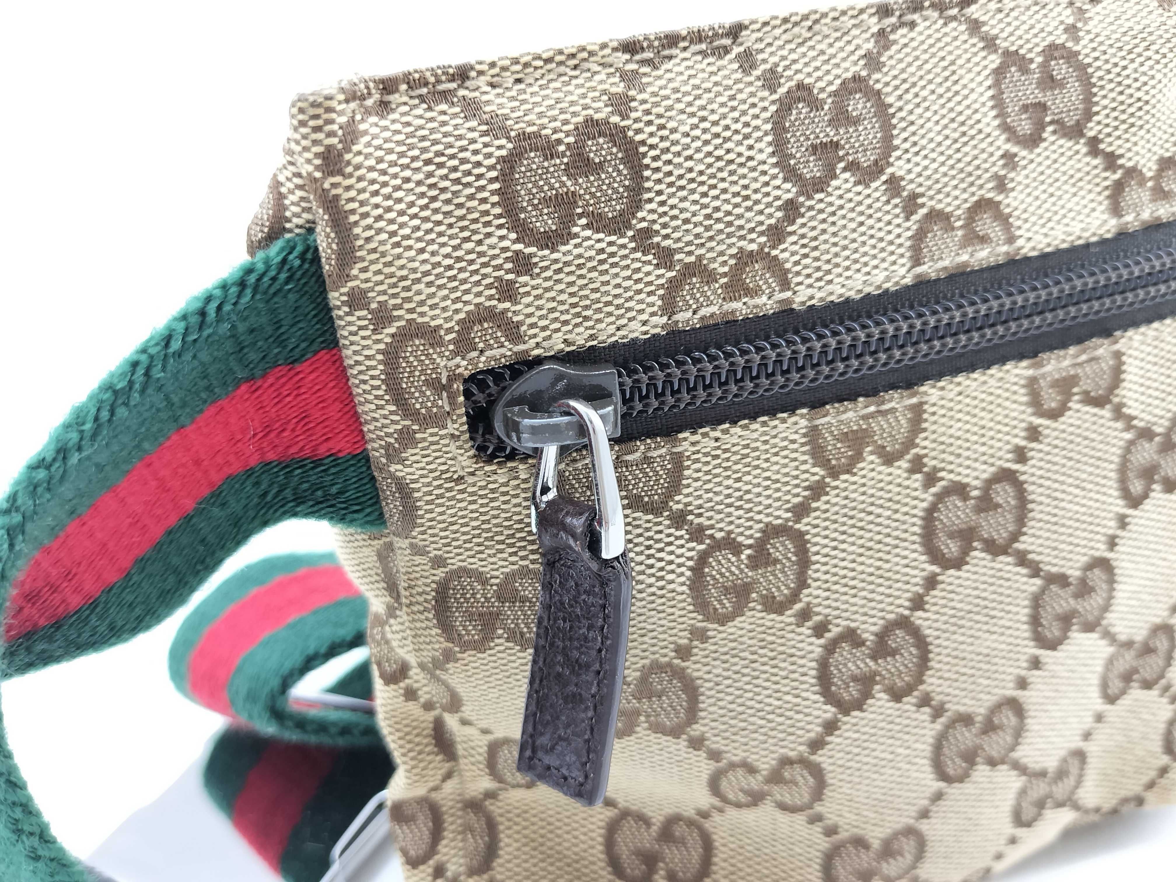 GG Canvas Waist Bag, GG Pattern, Beige x Brown — view 4