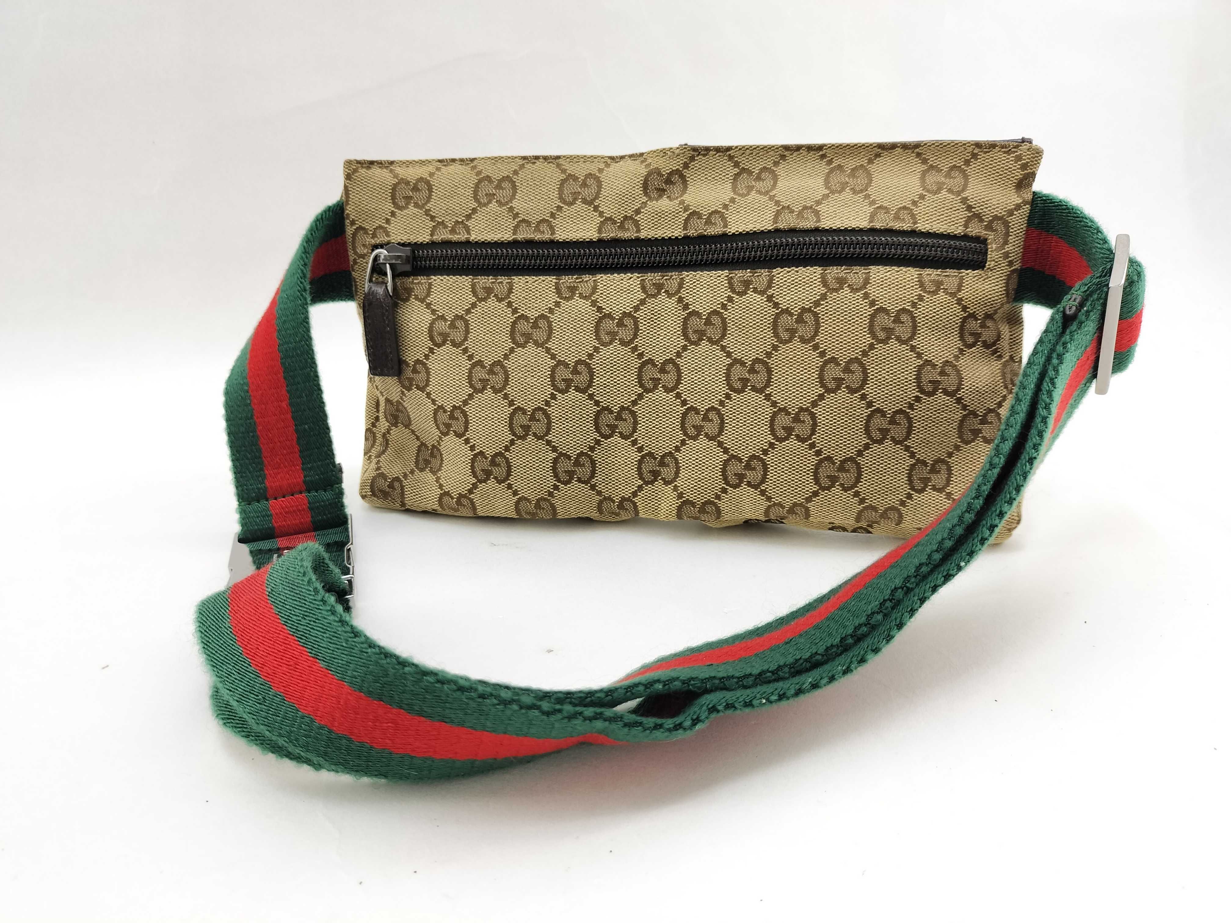 GG Canvas Waist Bag, GG Pattern, Beige x Brown — view 5