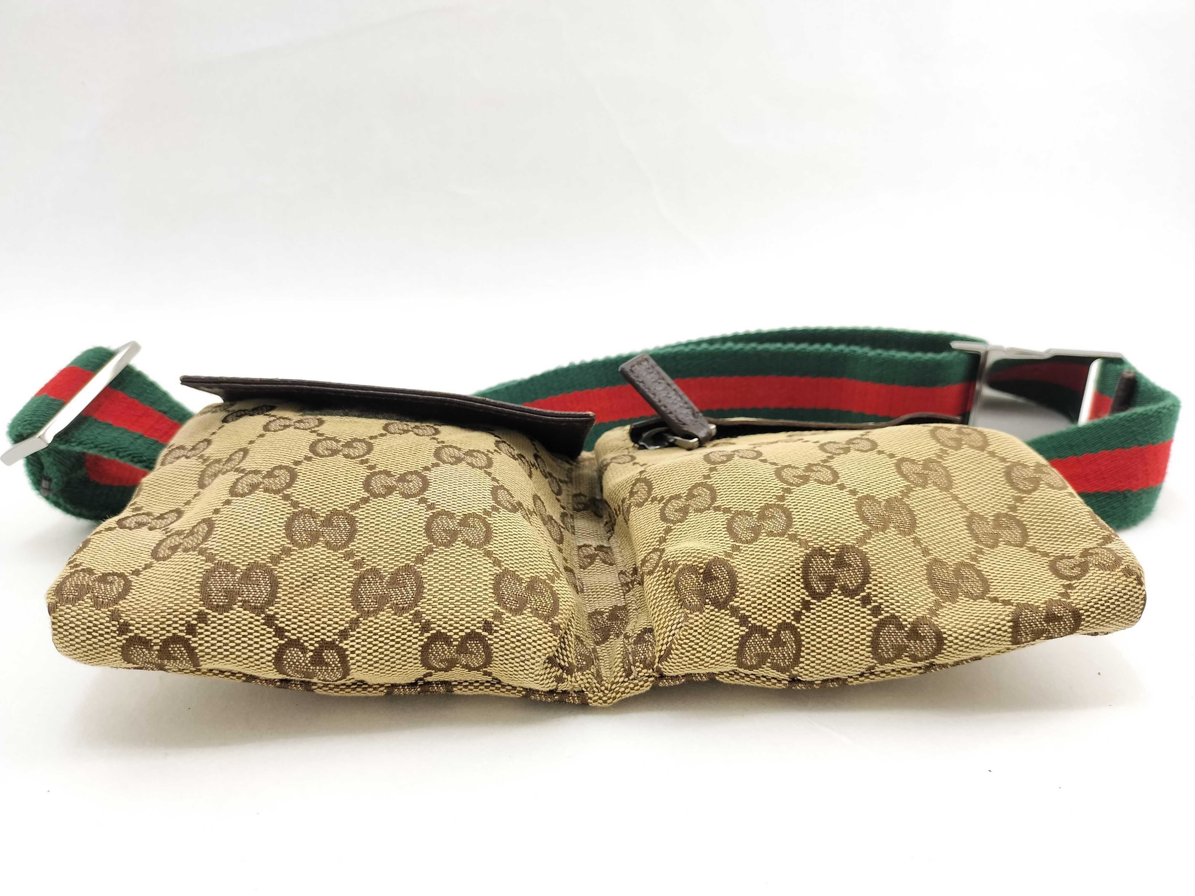 GG Canvas Waist Bag, GG Pattern, Beige x Brown — view 7