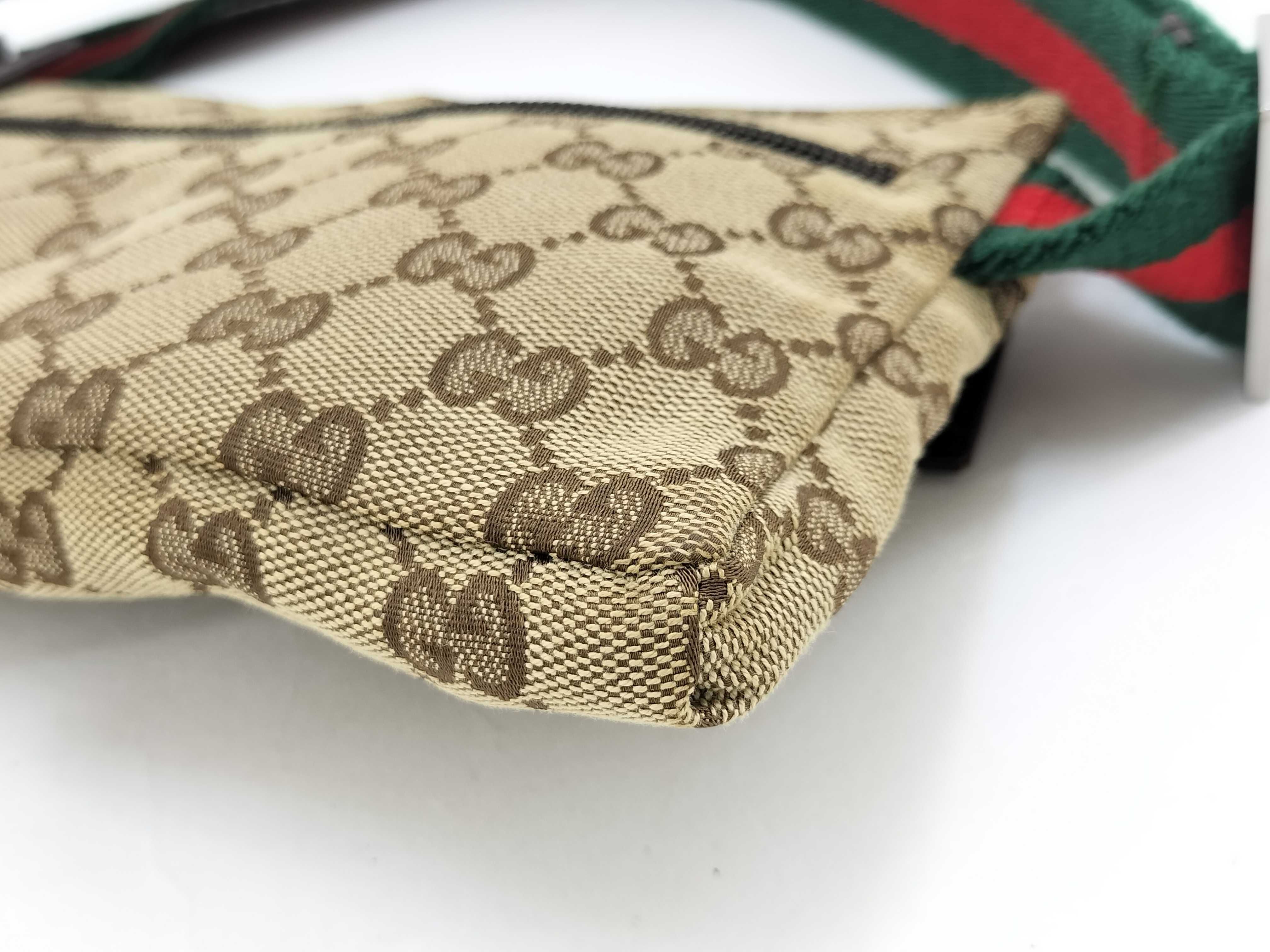 GG Canvas Waist Bag, GG Pattern, Beige x Brown — view 9