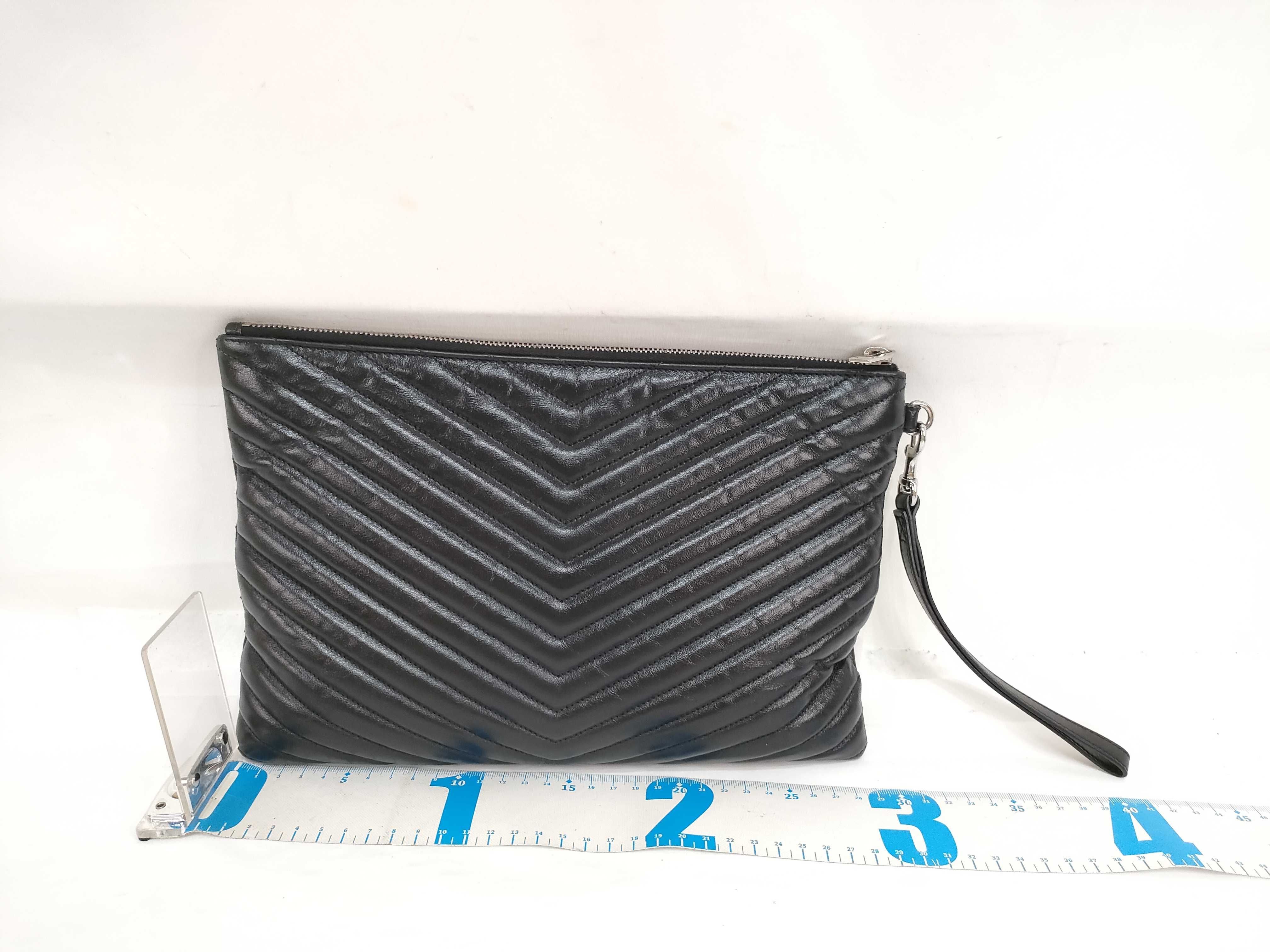 Matelasse Clutch Black Silver Hardware Second Bag — view 2
