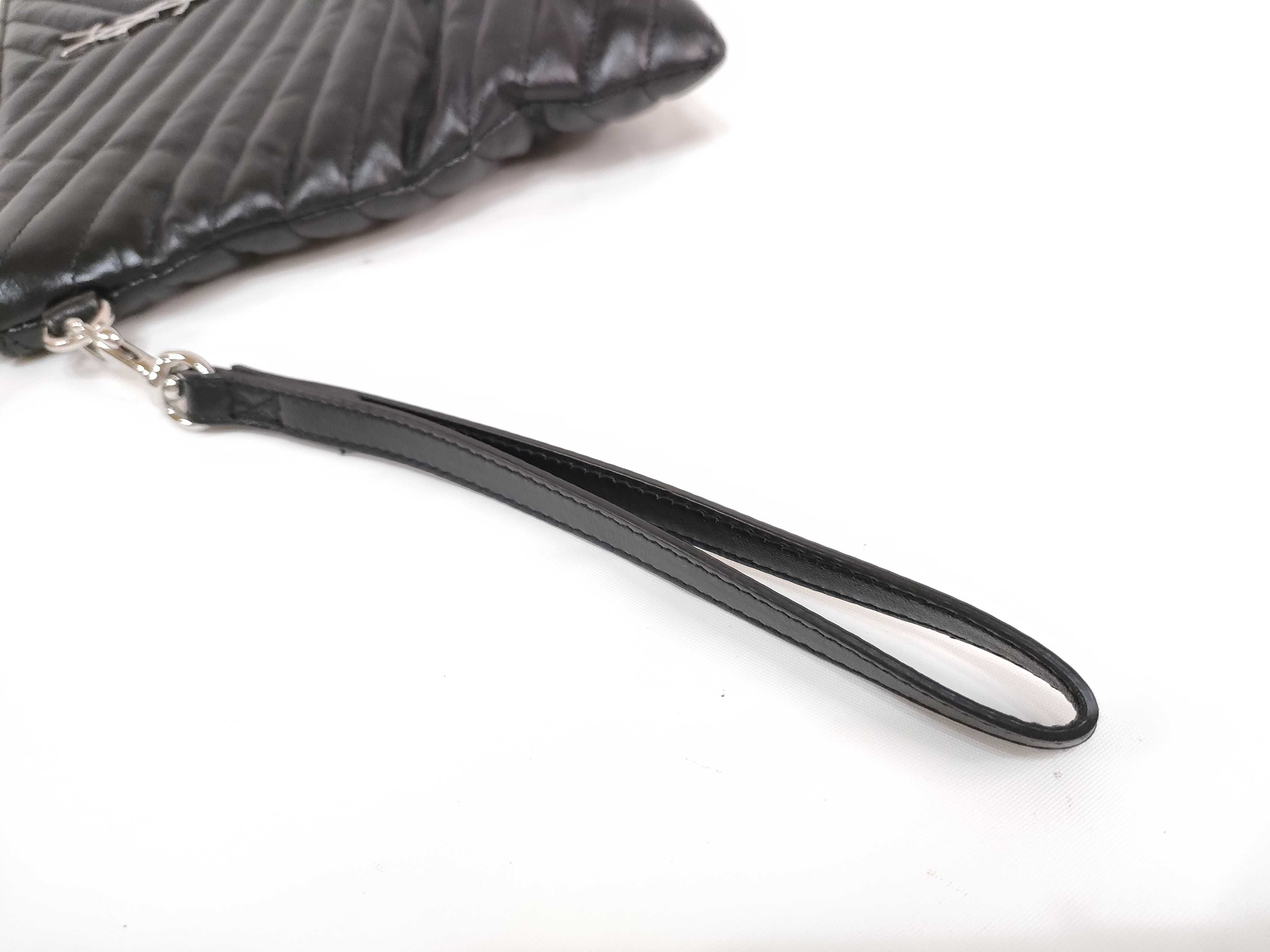Matelasse Clutch Black Silver Hardware Second Bag — view 3