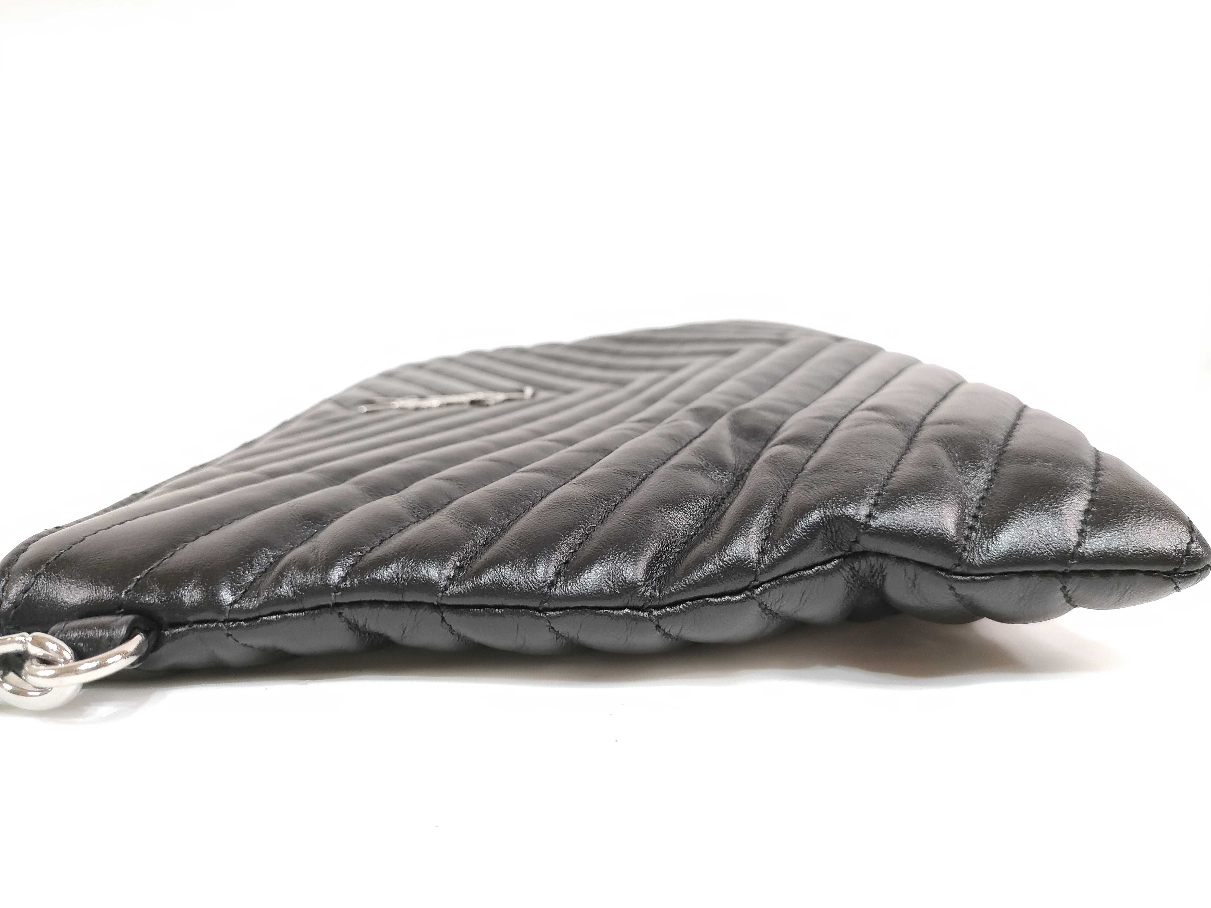 Matelasse Clutch Black Silver Hardware Second Bag — view 8