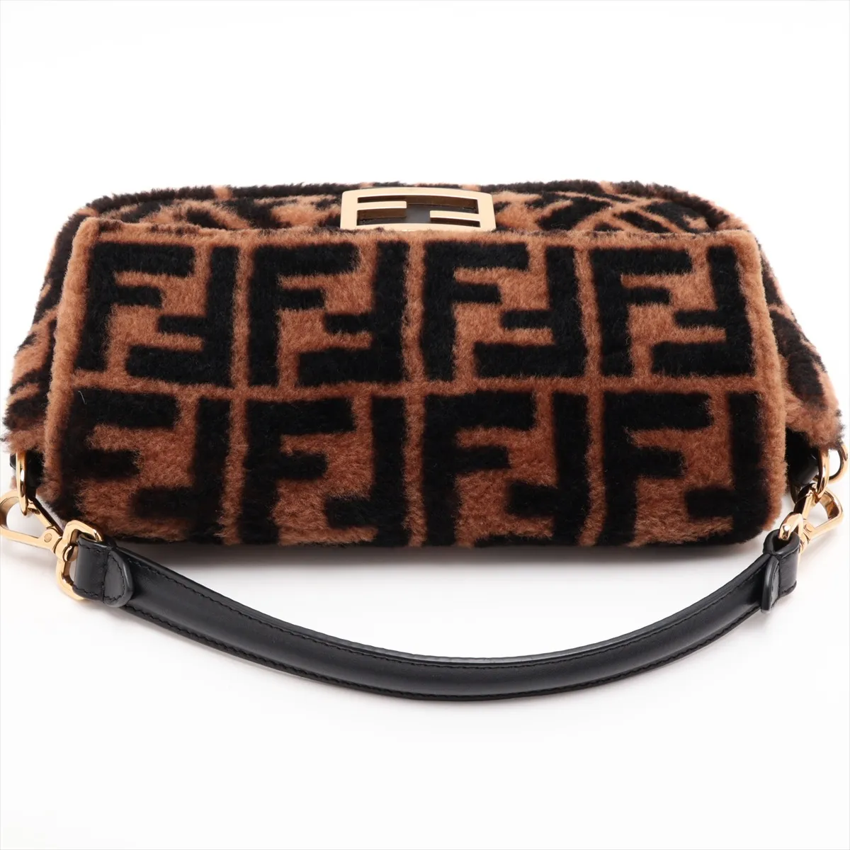 Zucca Baguette 8BR600 Fur x Leather 2-Way Shoulder Bag, Brown — view 5