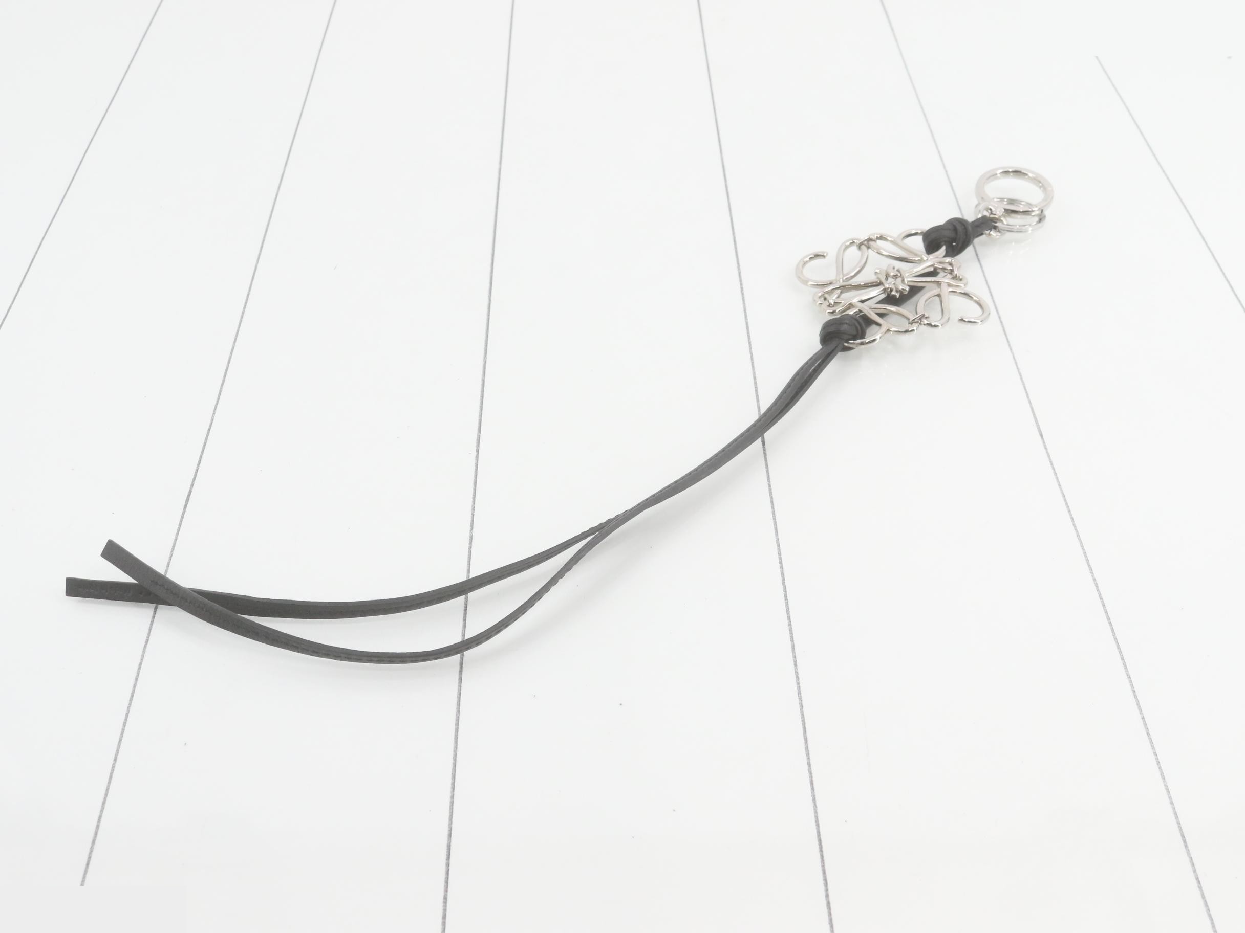 Anagram Key Charm, Black, Silver Hardware
