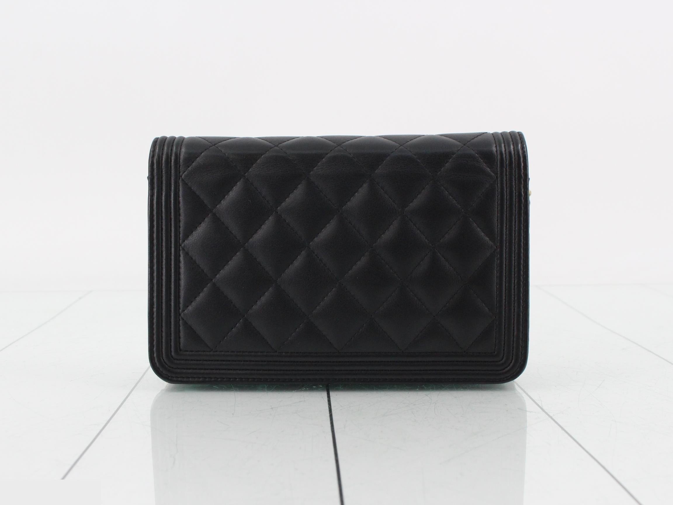 Boy Chanel Lambskin Chain Wallet — view 2