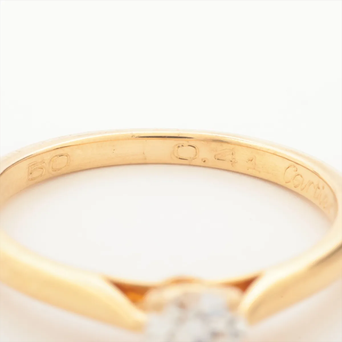 Solitaire 1895 Diamond Ring, 750 (Yellow Gold), 2.3g, 0.41g diamond, 50mm diamond size, 690672. Hallmarks are — view 5