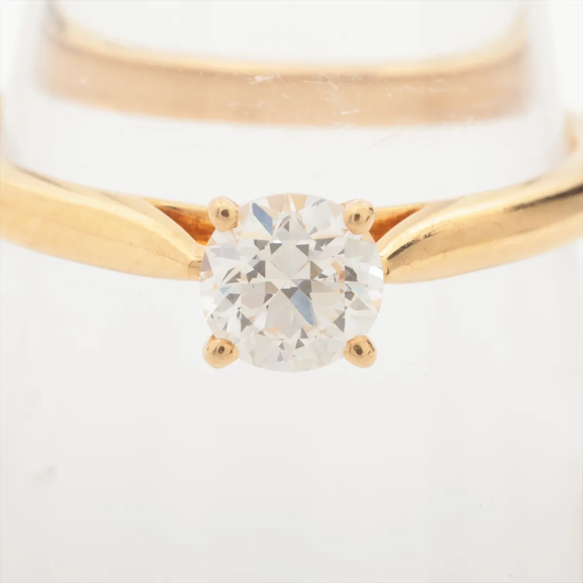 Solitaire 1895 Diamond Ring, 750 (Yellow Gold), 2.3g, 0.41g diamond, 50mm diamond size, 690672. Hallmarks are — view 6