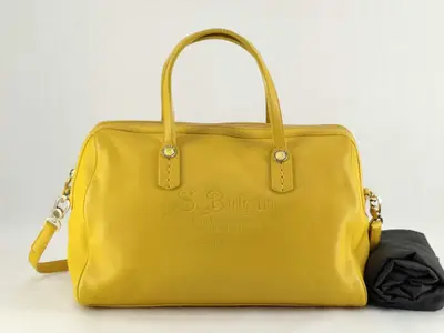 Collezione Leather Tote Bag, Yellow Handbag