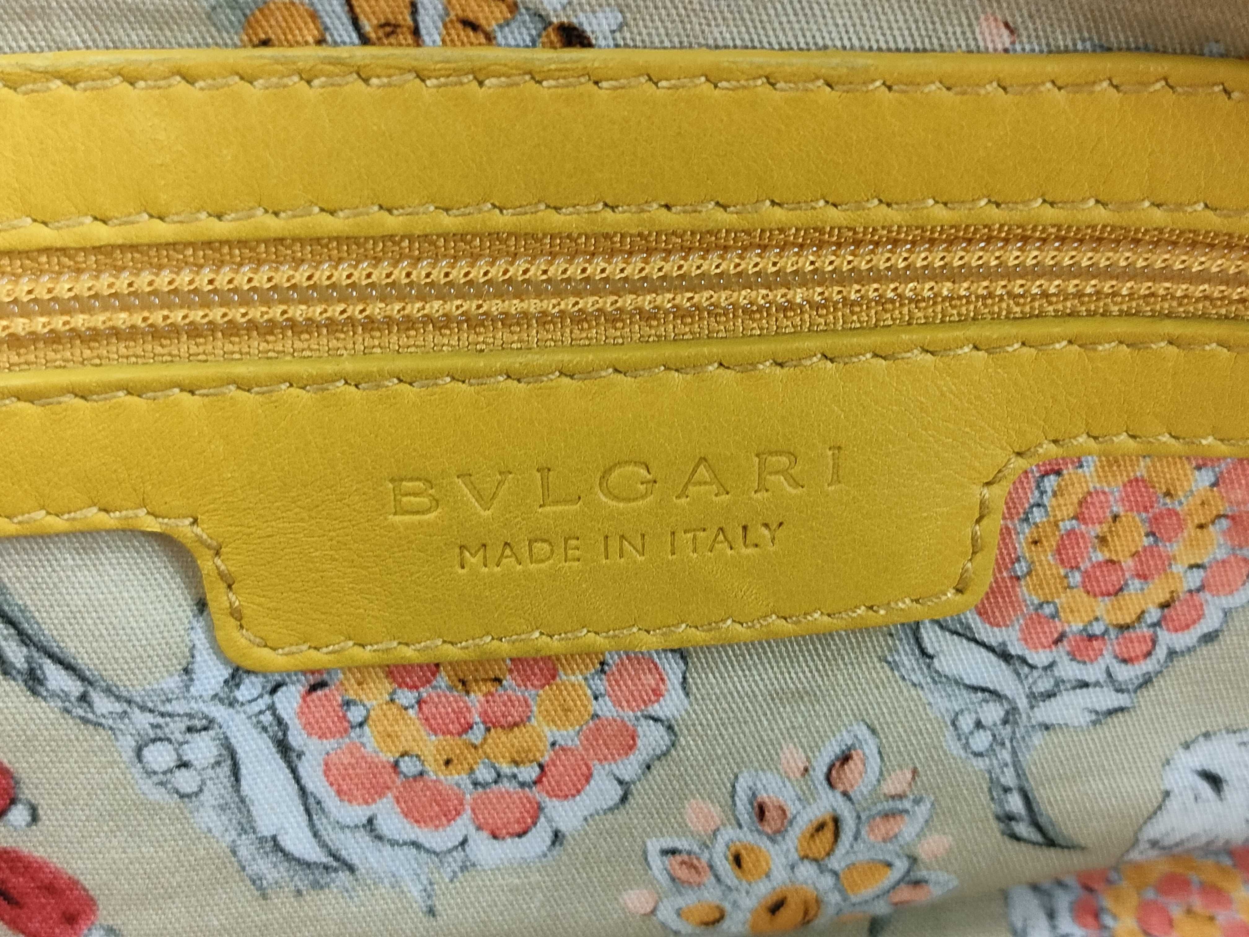 Collezione Leather Tote Bag, Yellow Handbag — view 13