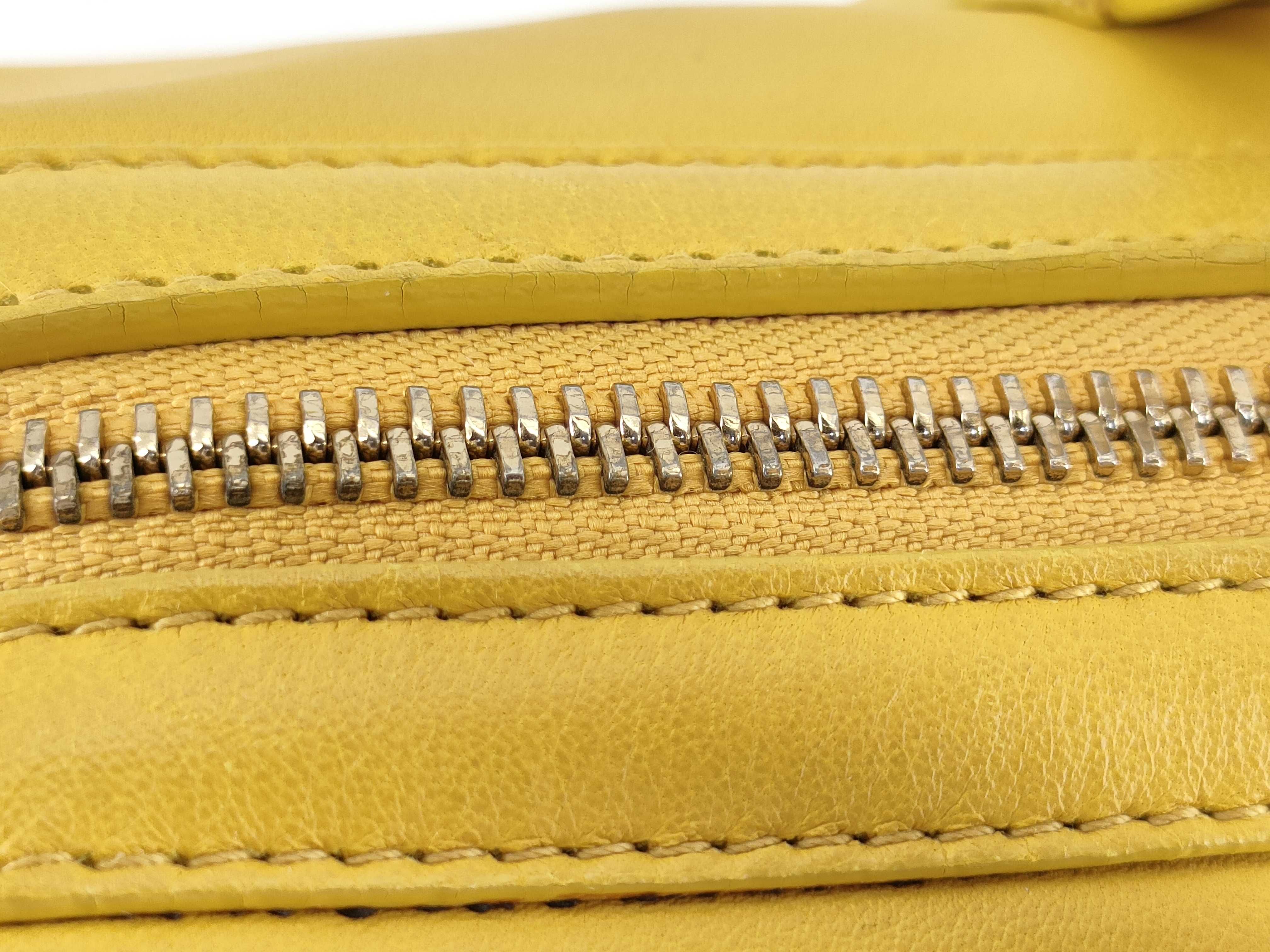 Collezione Leather Tote Bag, Yellow Handbag — view 7
