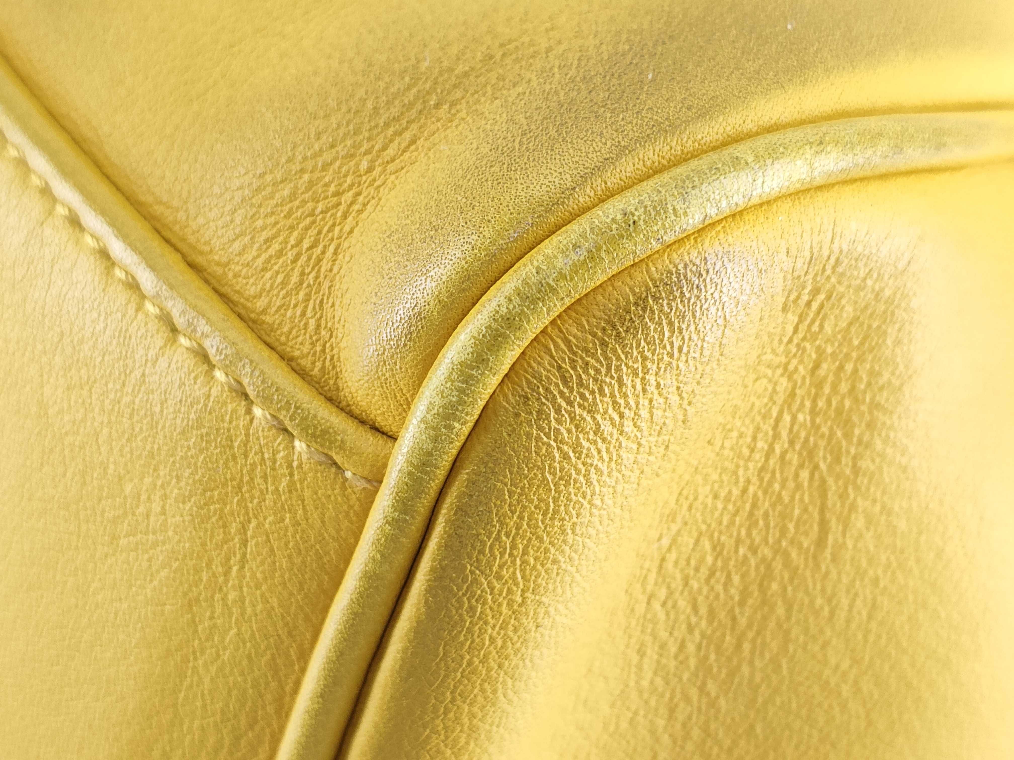 Collezione Leather Tote Bag, Yellow Handbag — view 8
