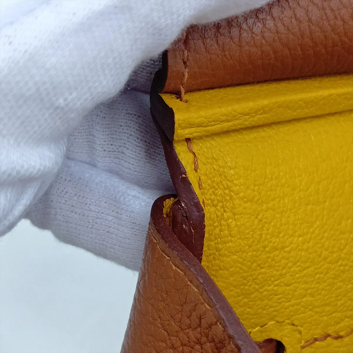 [Individually packaged] Hermes Birkin 30 Retournée Officer Togo x Veau Swift Gold x Jaune Ambre Silver Hardware C: 2018 — view 13