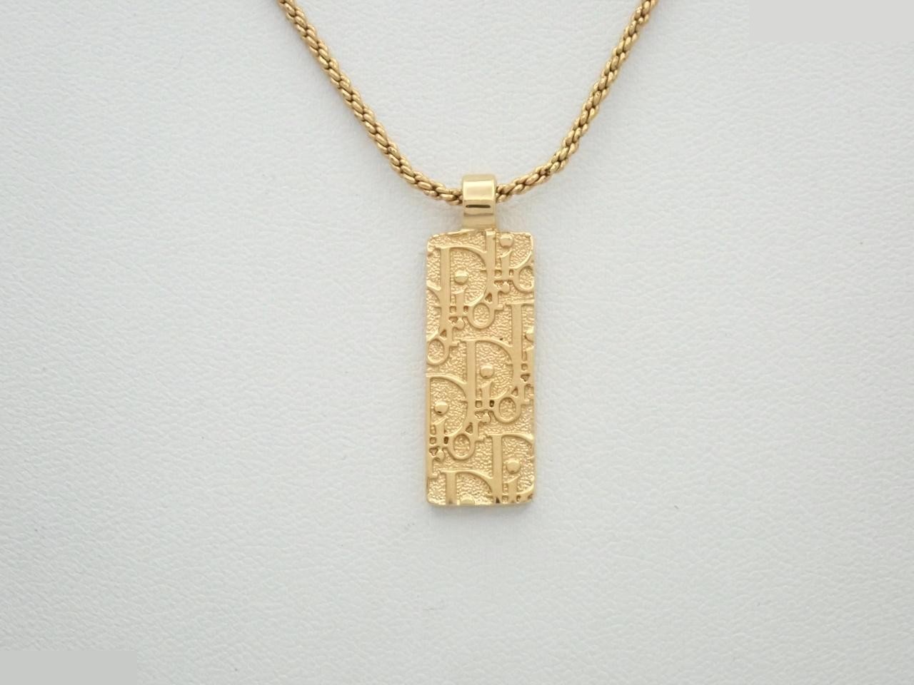Trotter Rhinestone Logo Plate Necklace Pendant — view 2