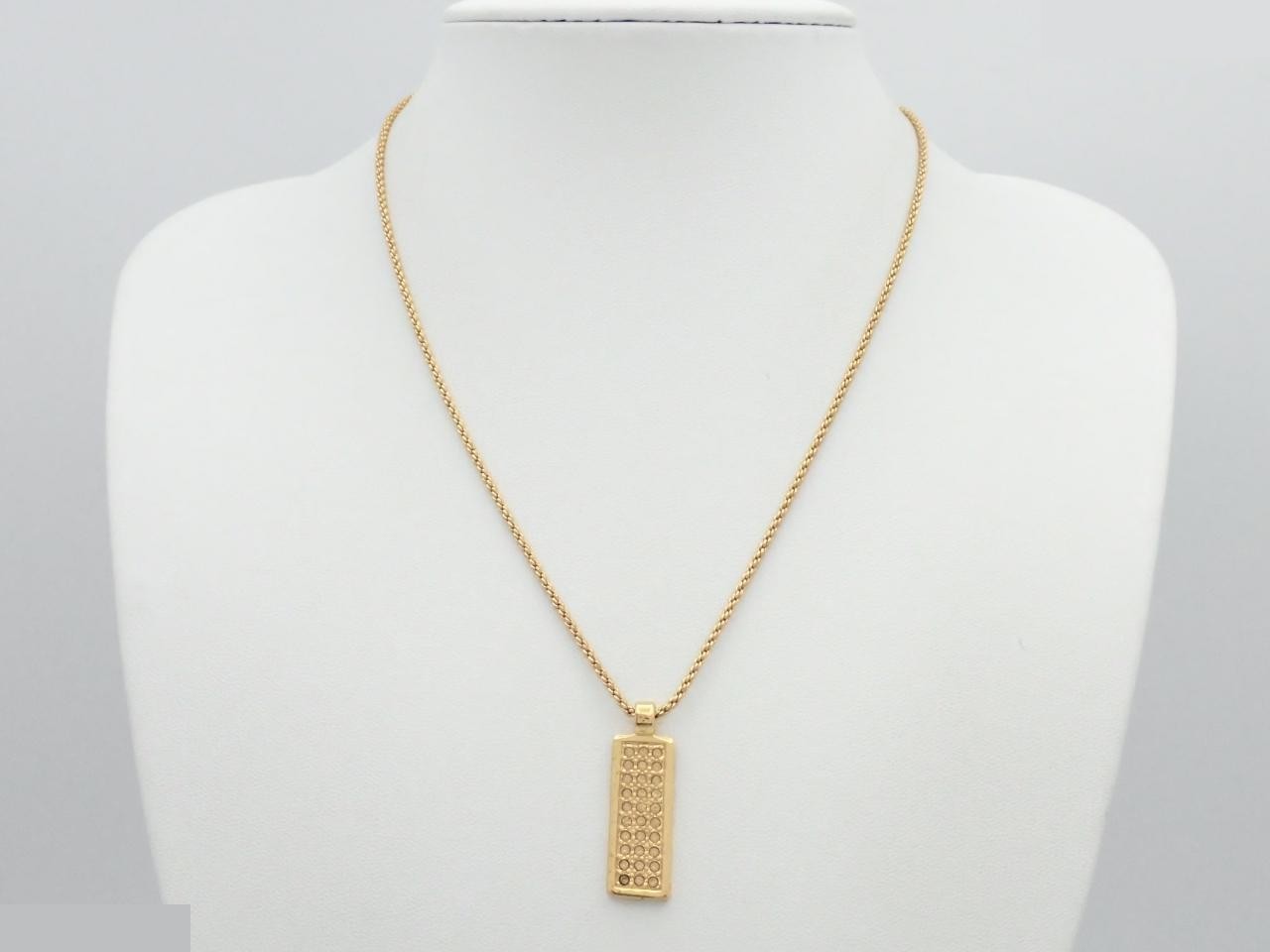 Trotter Rhinestone Logo Plate Necklace Pendant — view 4