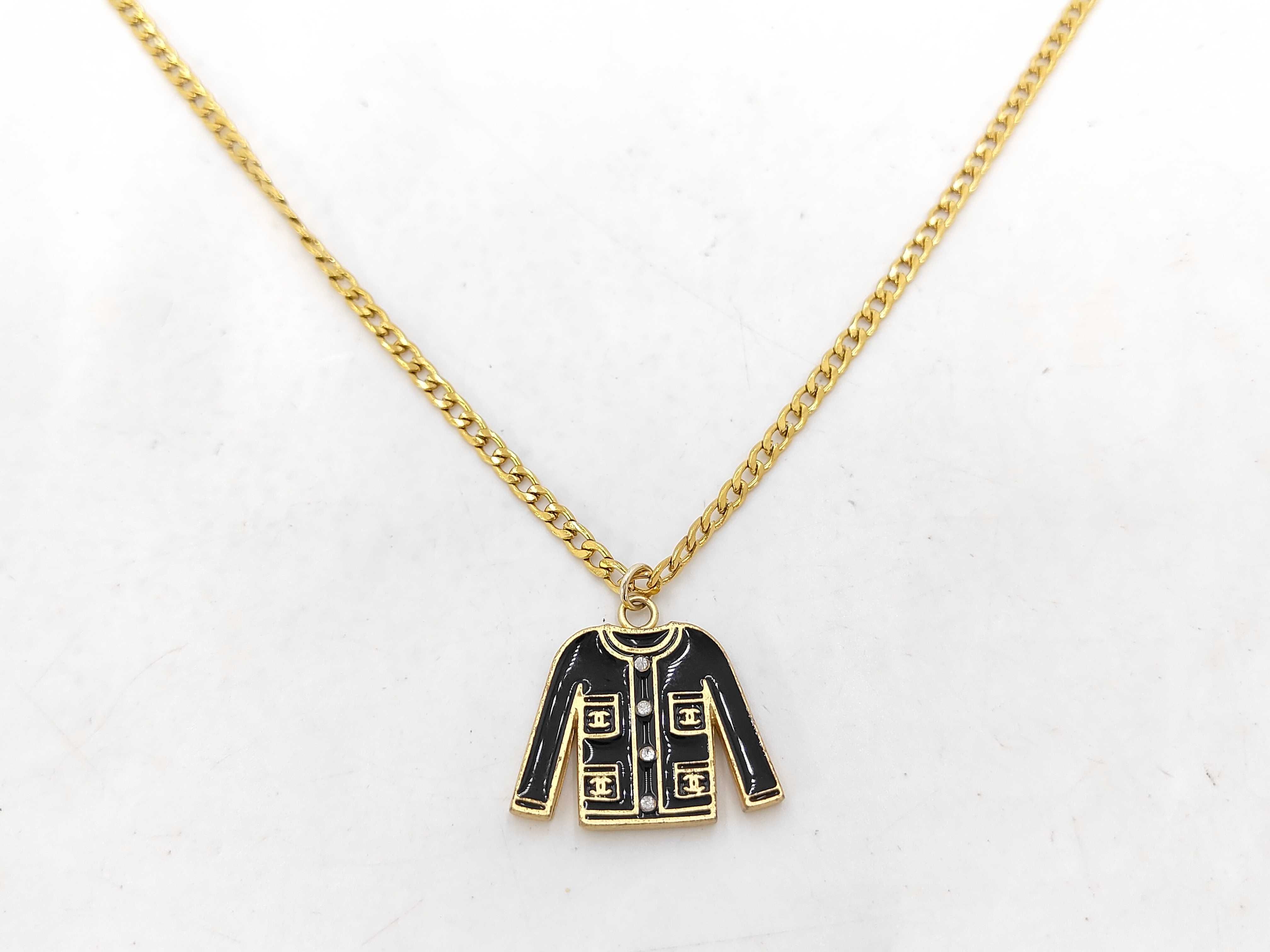 Jacket Motif Rhinestone Necklace 02A