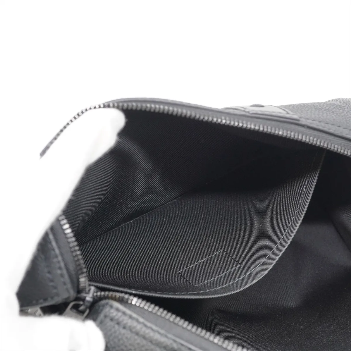 LV Aerogram City Keepall M59255 RFID-enabled black Boston bag with initials and dust bag included. — view 8