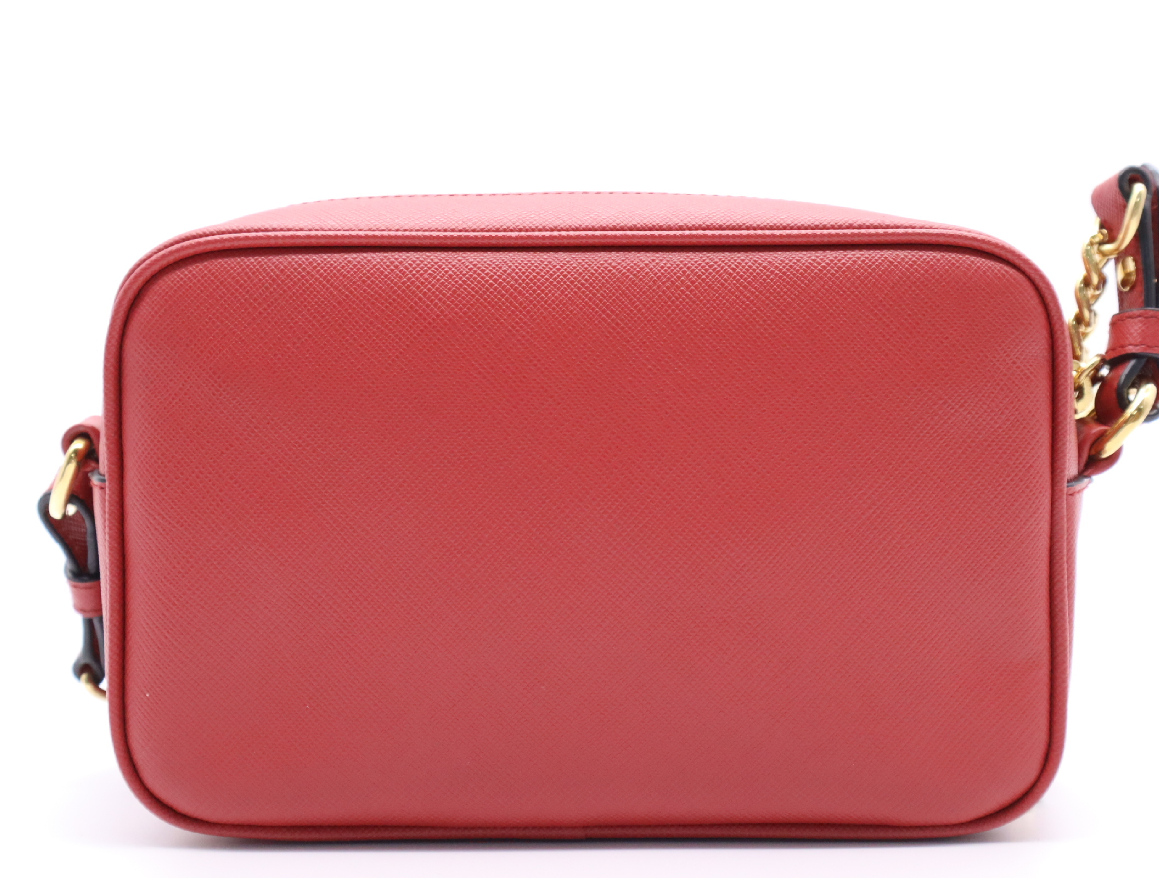1BH149 Leather Saffiano Mini Shoulder Bag Red Shoulder Bag — view 2